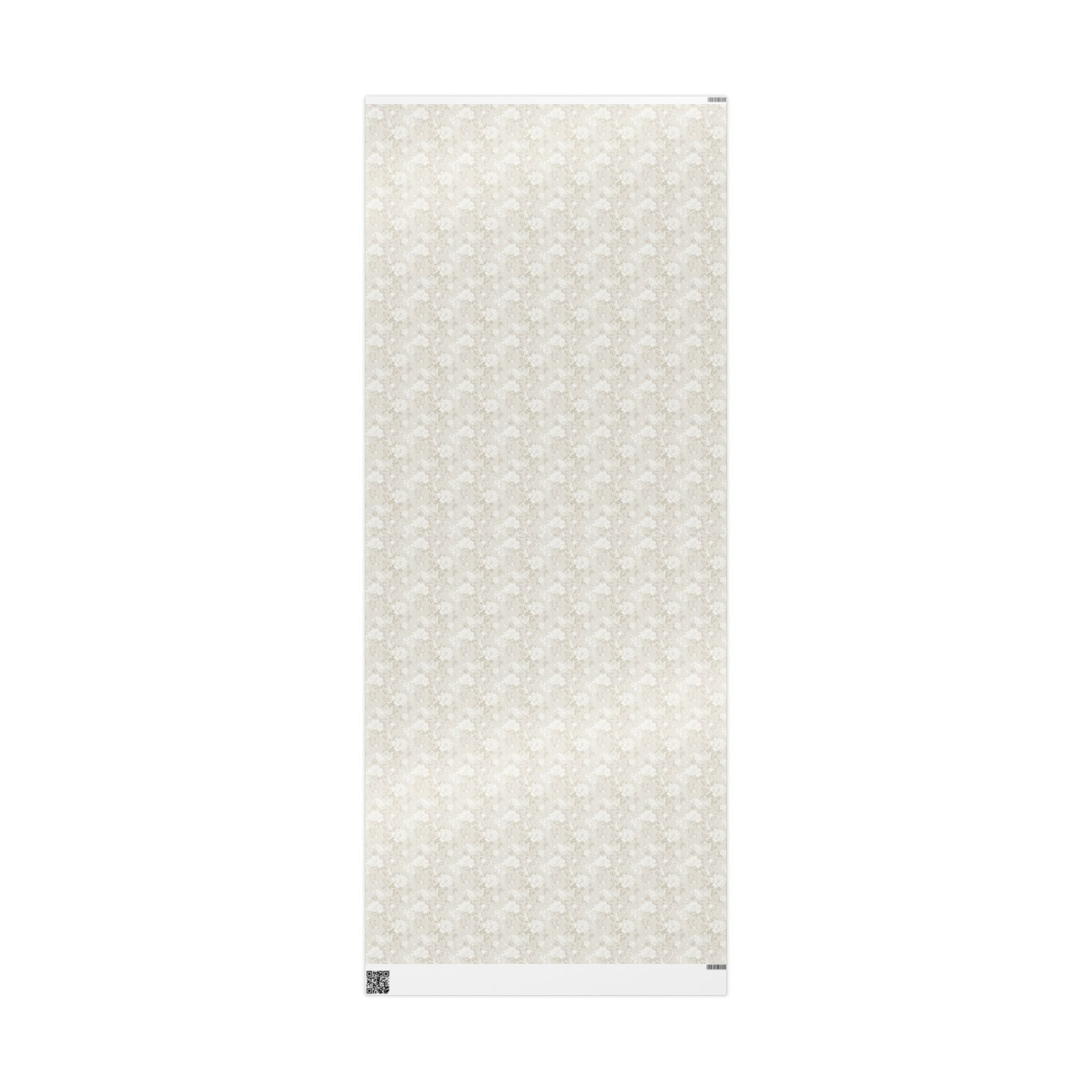The image is a square with a repeating pattern of beige and white flowers or leaves.