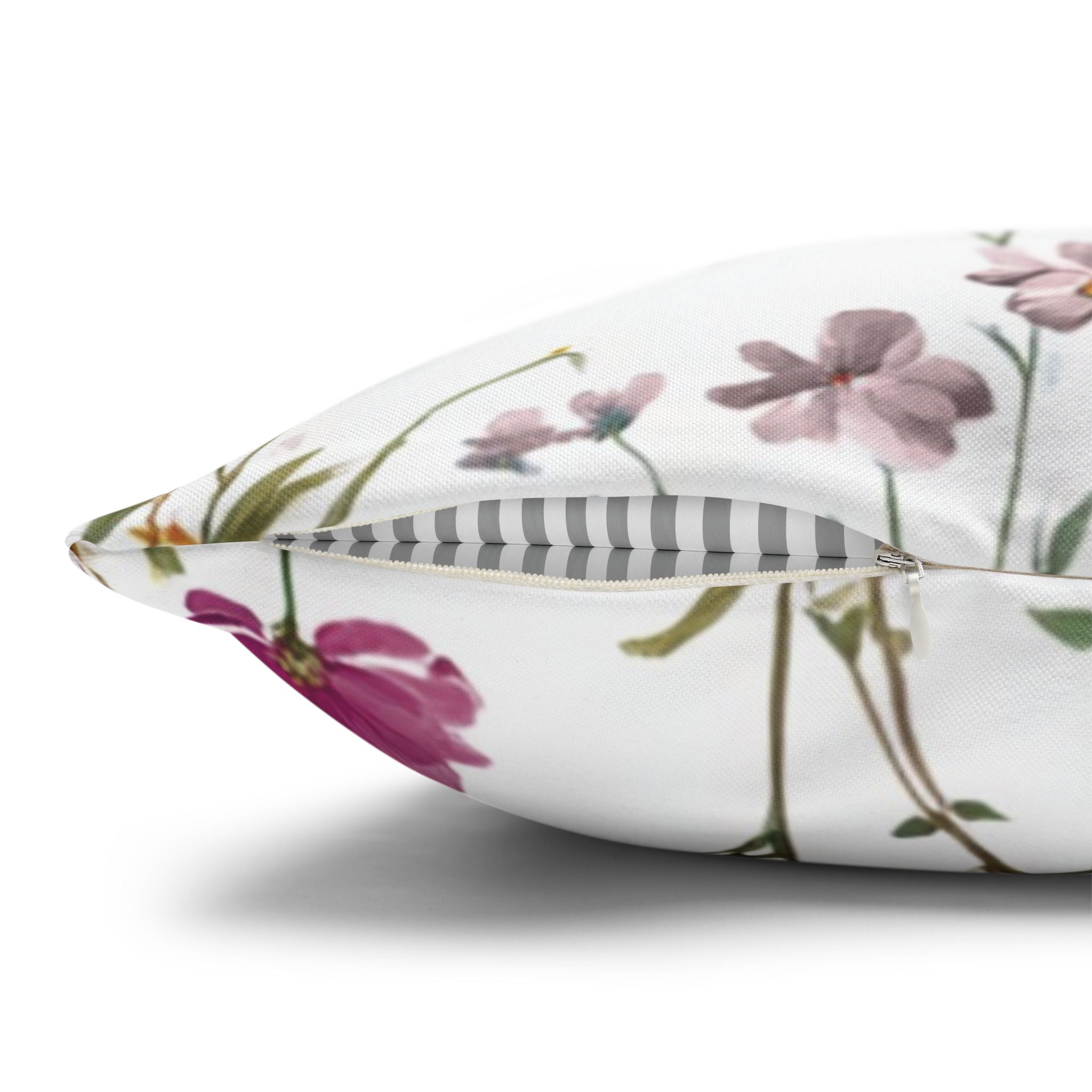Floral Pillow Cover | Mauve Wildflowers Watercolor Pillowcase