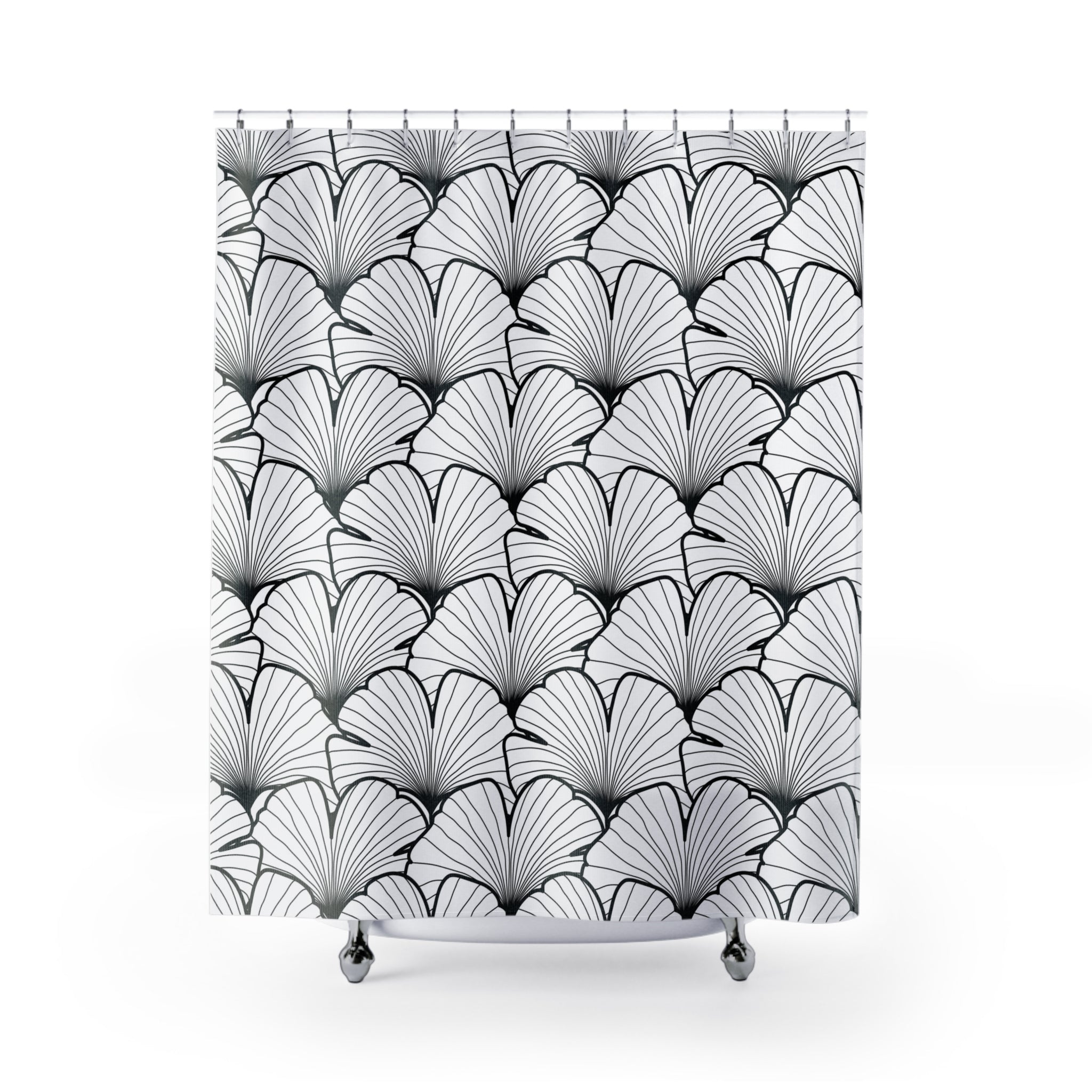 Black and White Shower Curtain | Minimalist Bathroom Decor