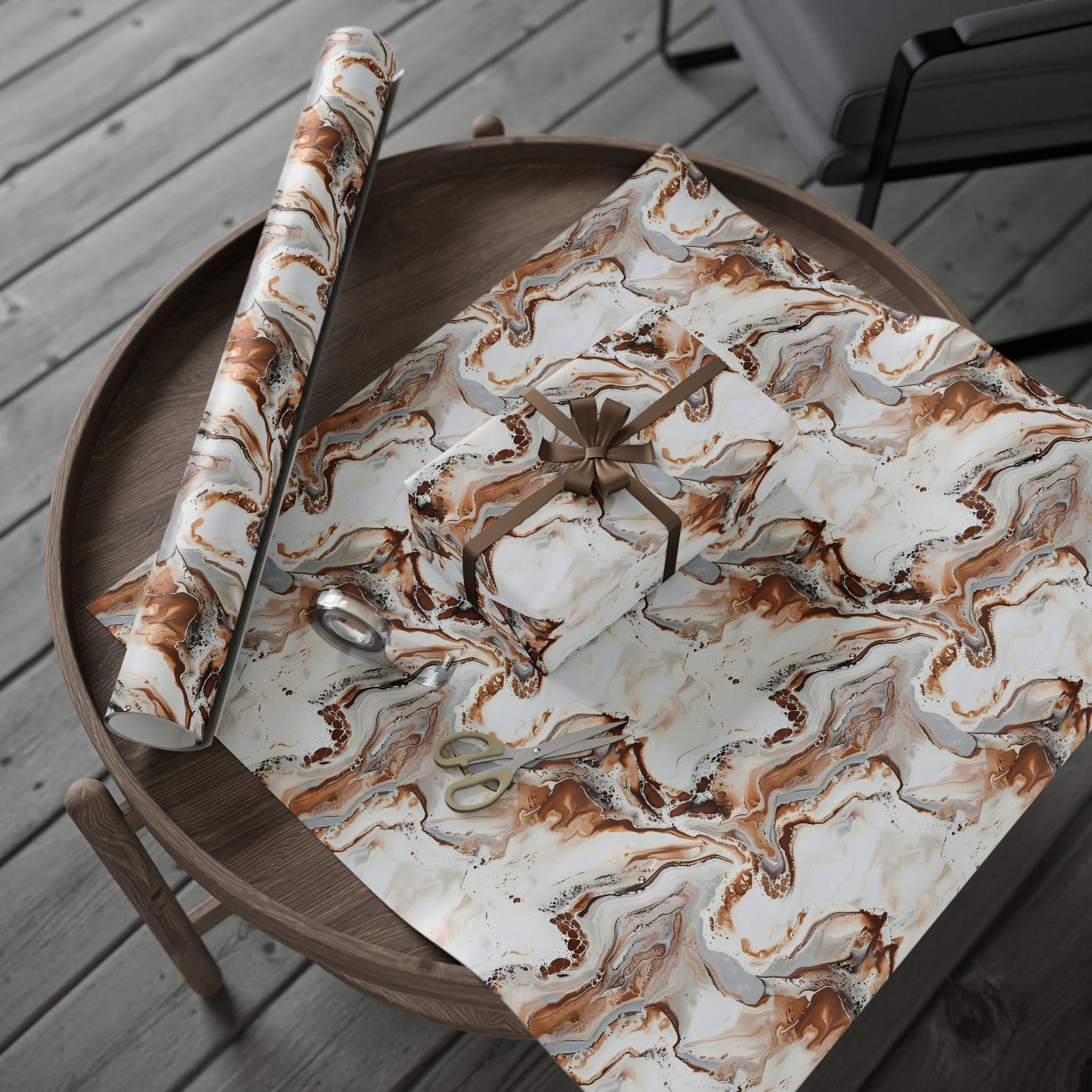 Marble Wrapping Paper | Brown White Beige