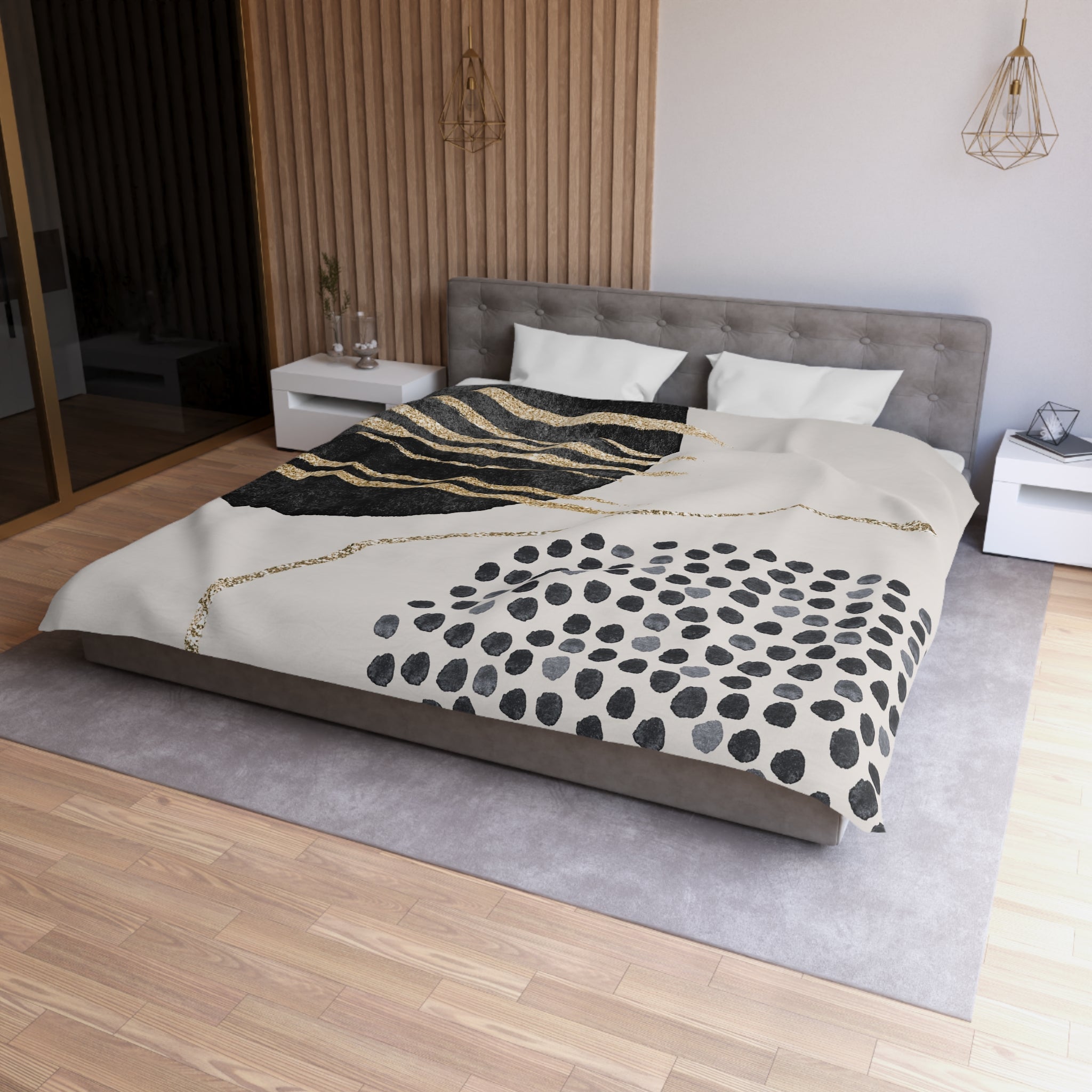 Abstract Duvet Cover | Grey Black | Bedroom Decor