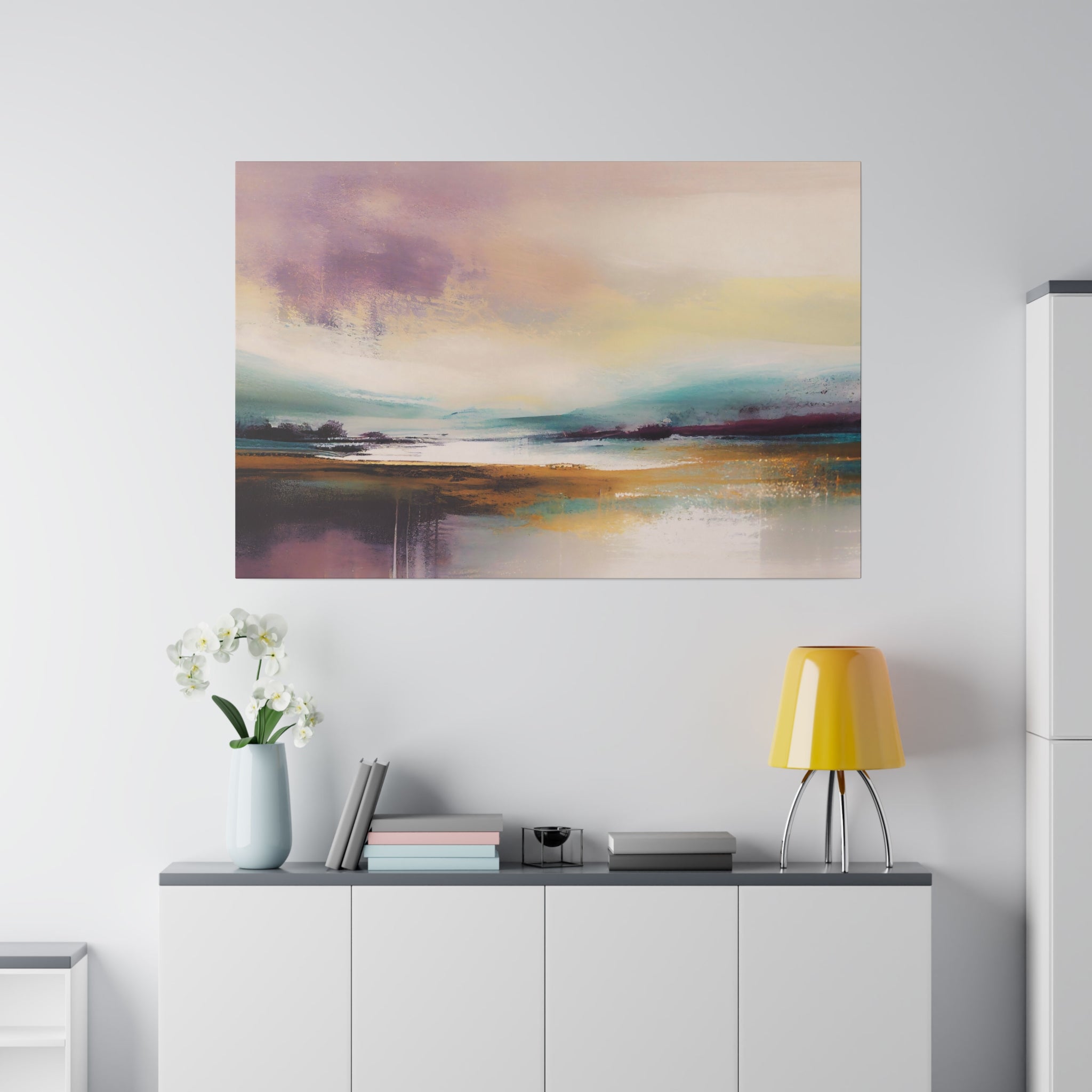 Canvas Wall Art | Earthy Beige Lavender Purple Wall Artwork