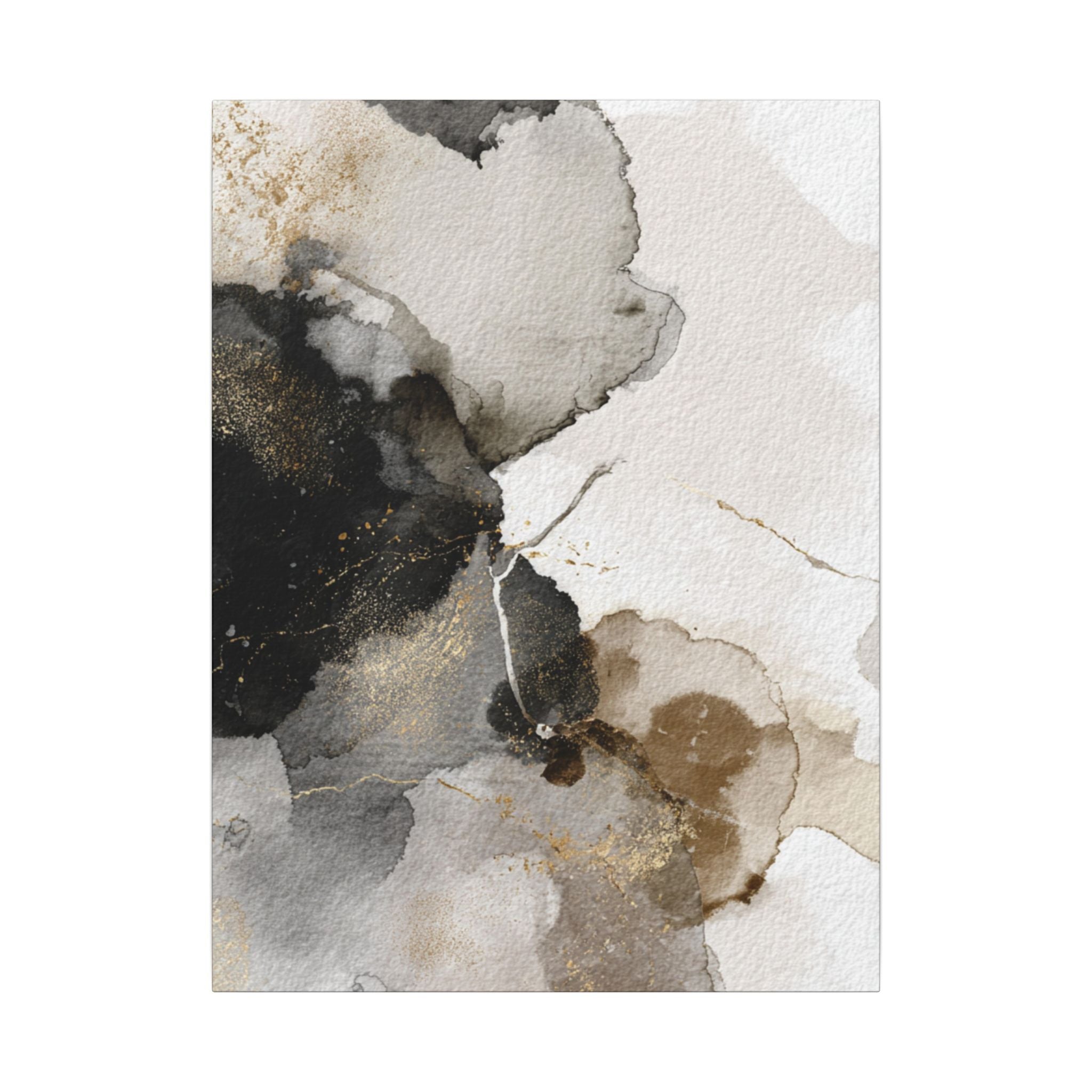 Abstract Neutral Wall Art Print | Boho Earthy Home Decor | Blue, Muted Gold Modern Organic Art
