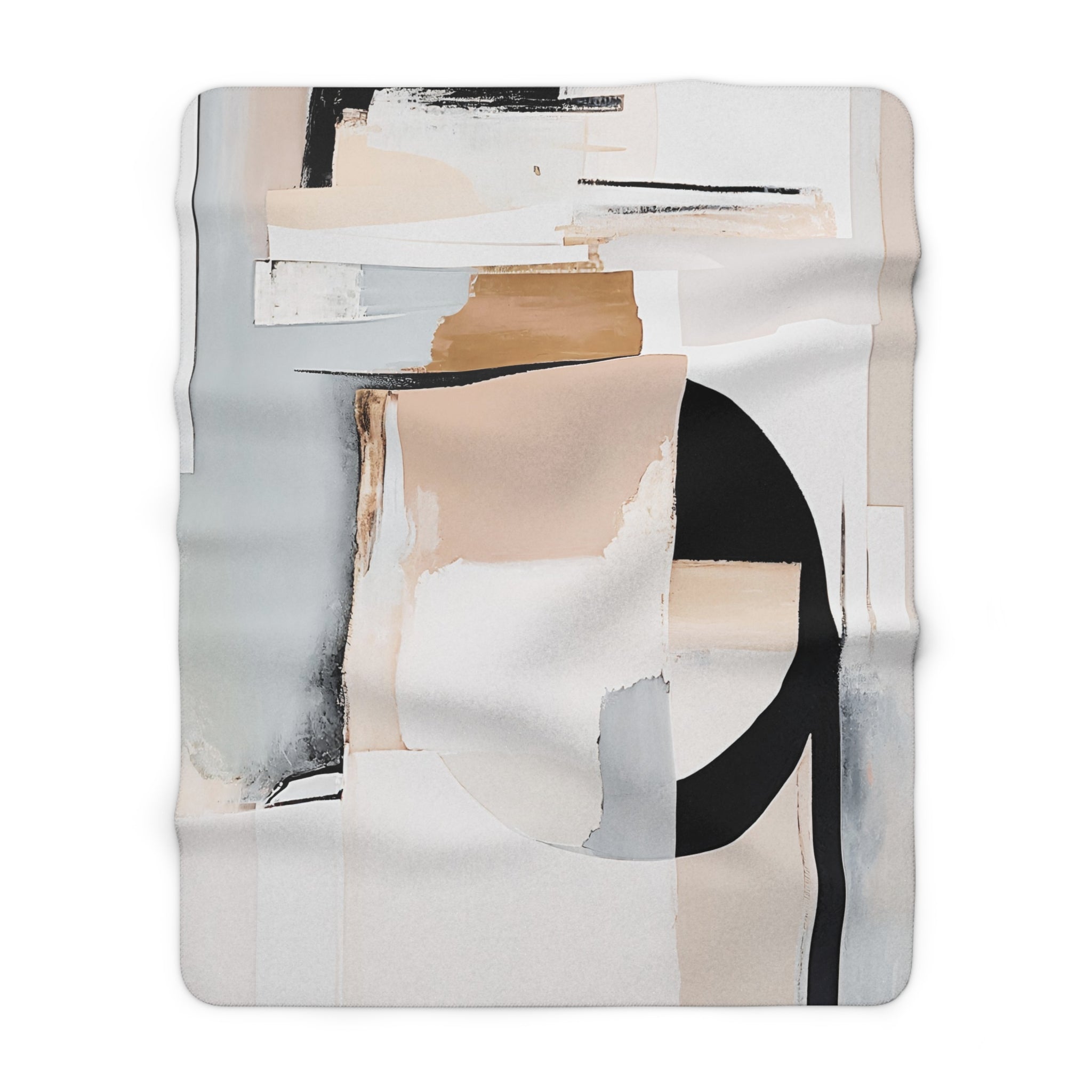 Comfy Accent Blanket | Abstract Beige Grey Black White