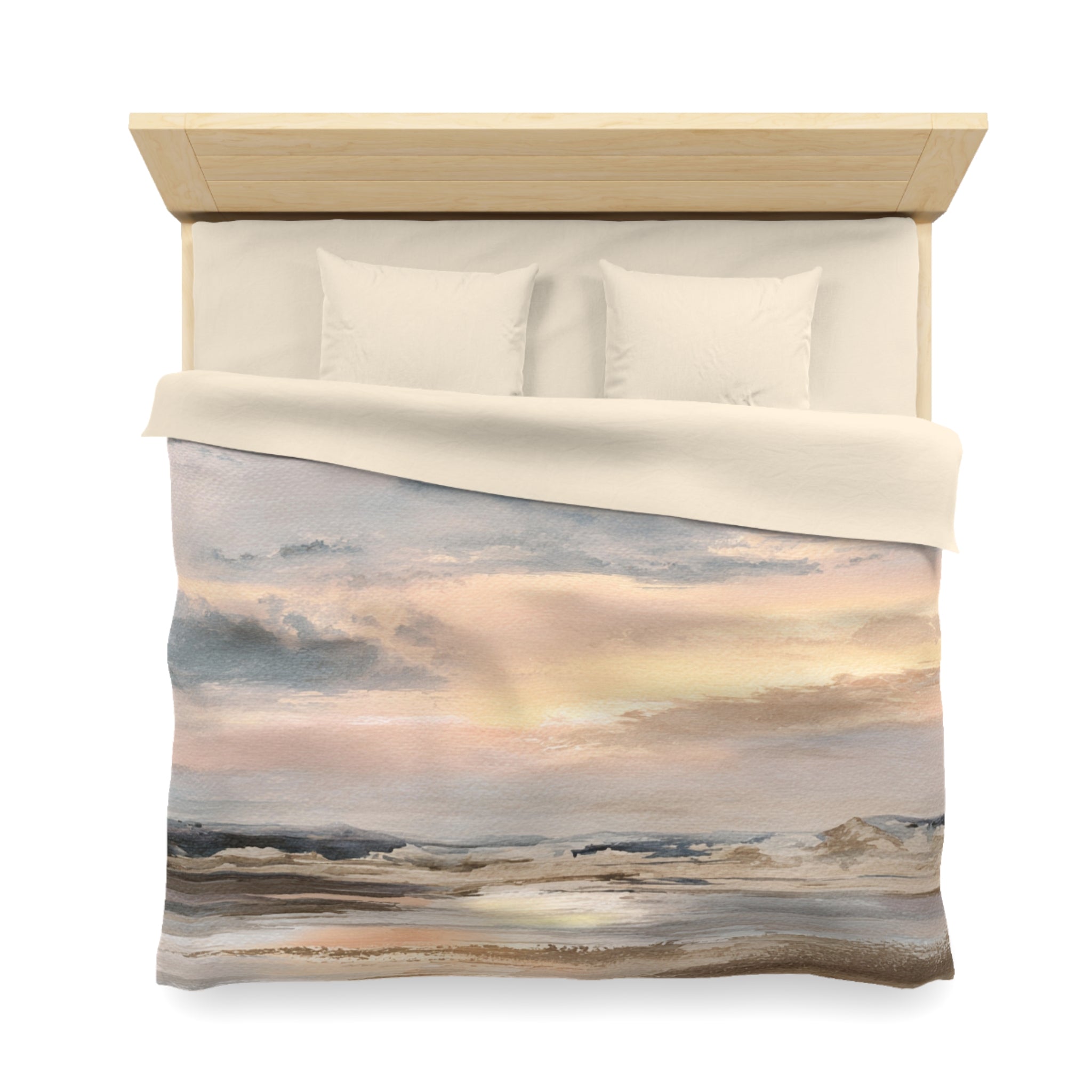 Modern Abstract Duvet, Pillow Cover | Pale Sunset Bedroom Decor