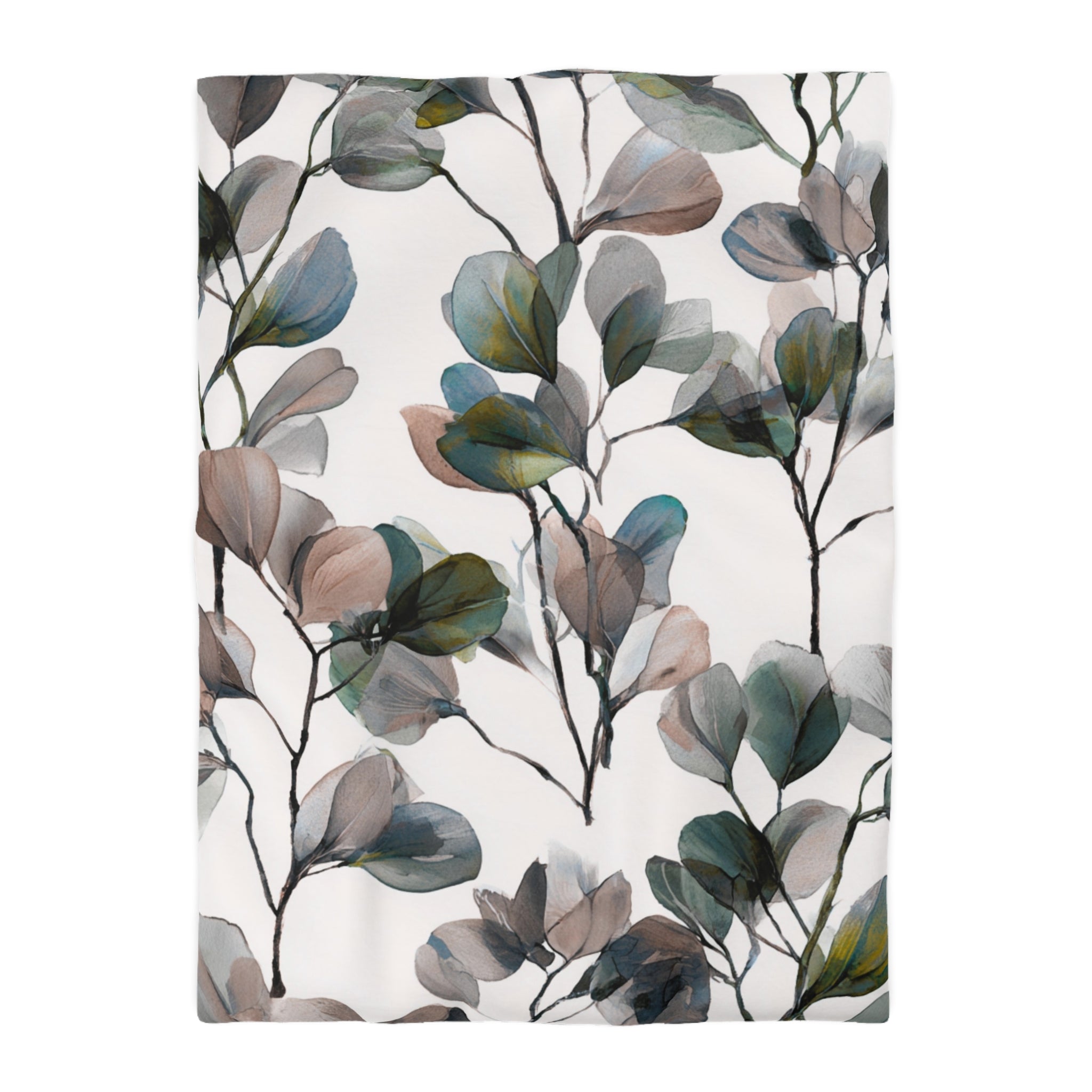 Floral Duvet, Pillow Cover | White Green Bedroom Decor