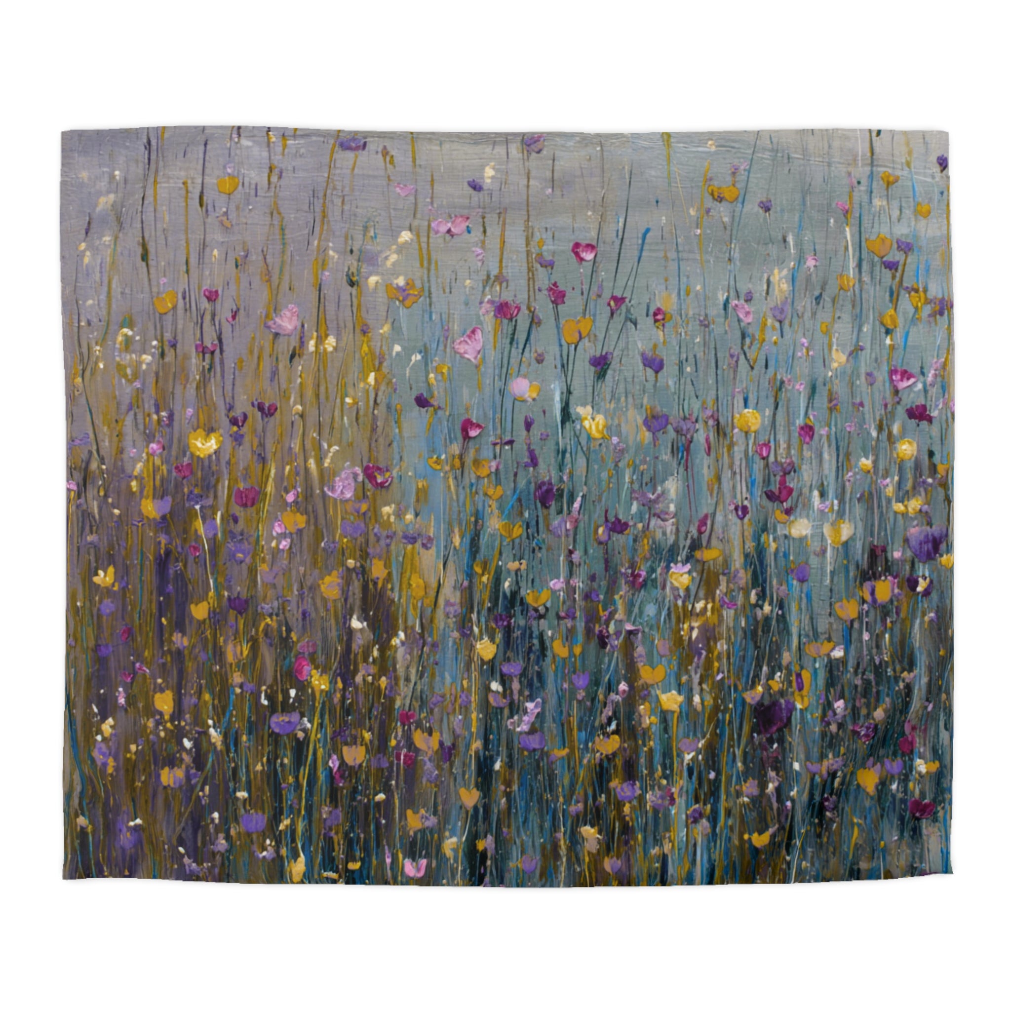 Floral Duvet, Pillow Cover | Grey Blue Yellow Bedroom Decor