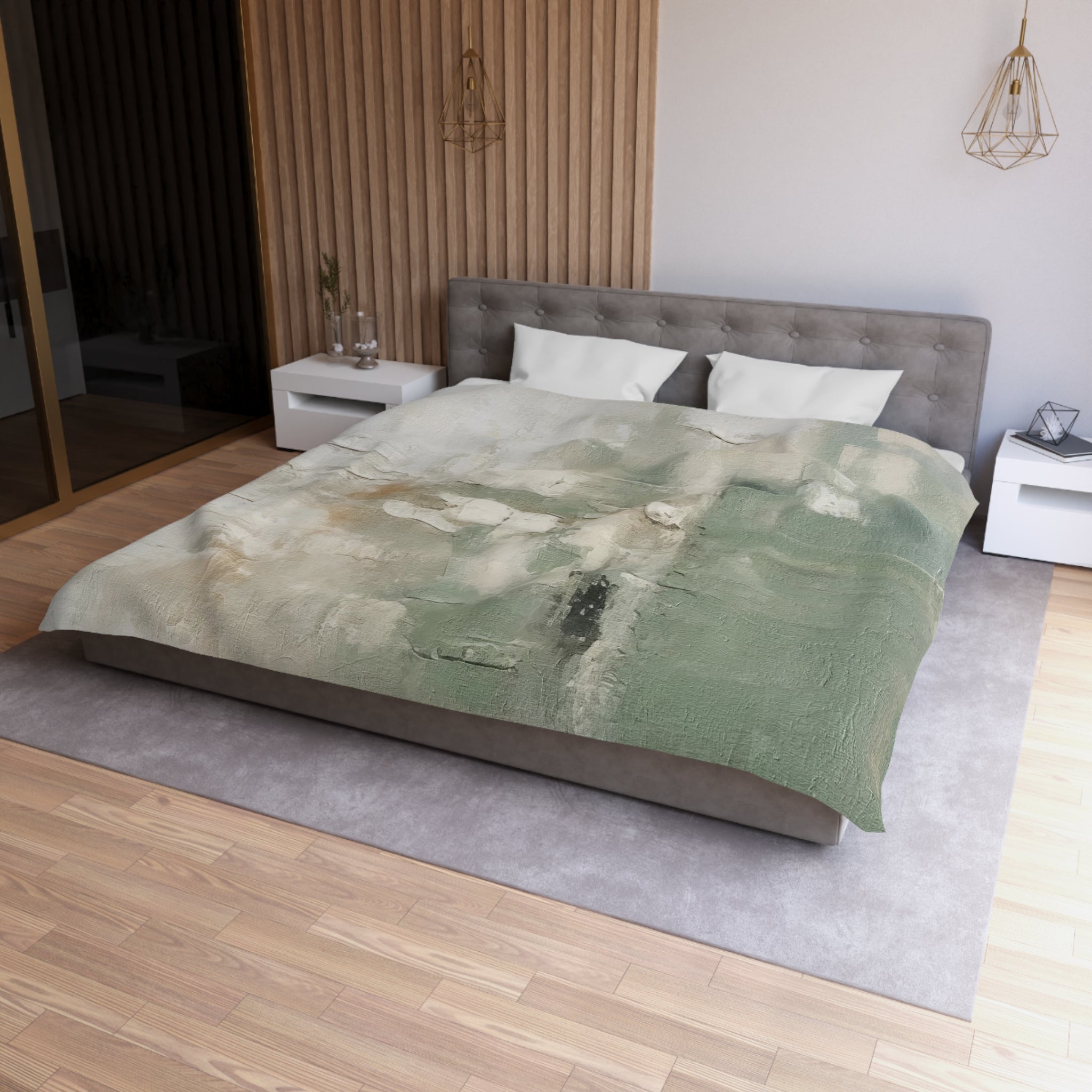 Abstract Duvet, Pillow Cover Set | Sage Green Bedroom Set