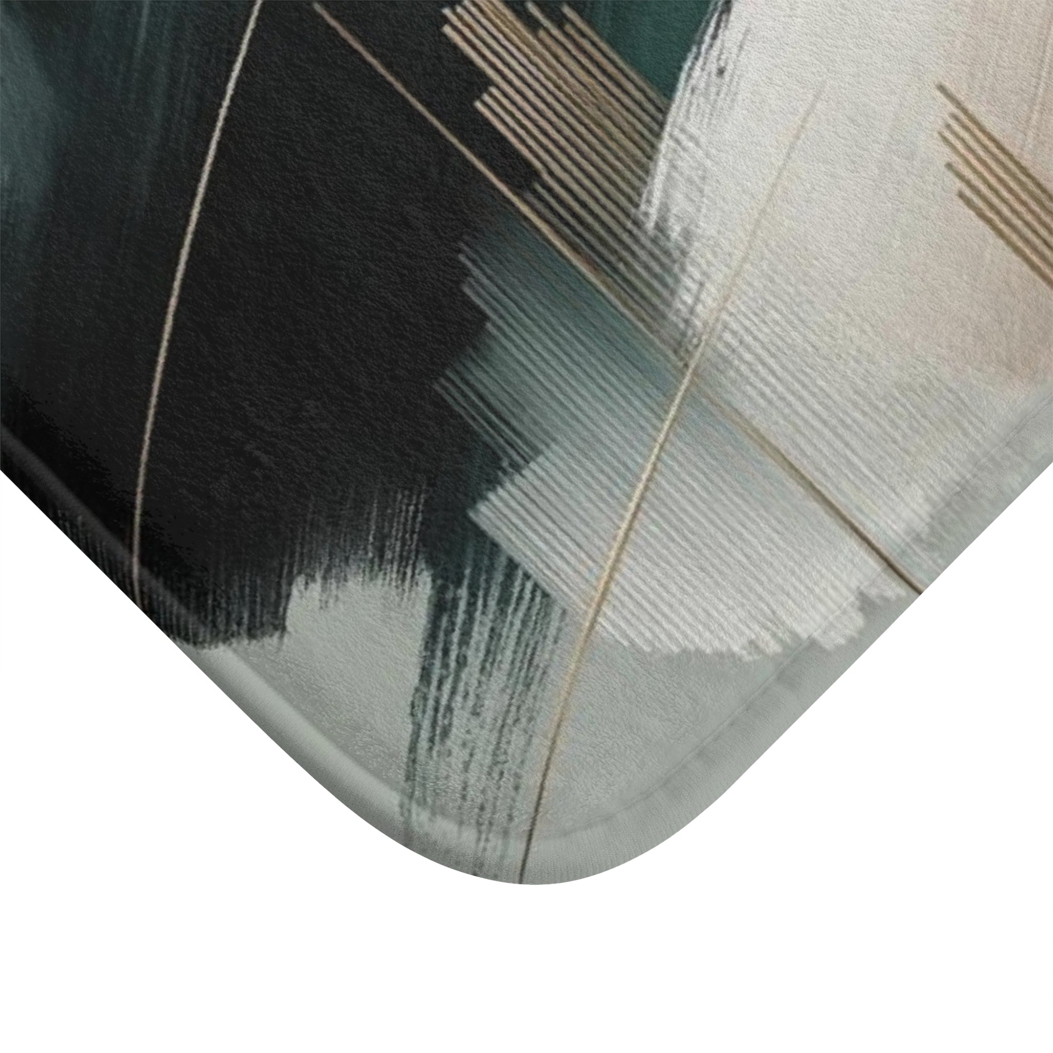 Abstract Bath Mat, Kitchen Mat | Sage Green, Muted Gold Mat