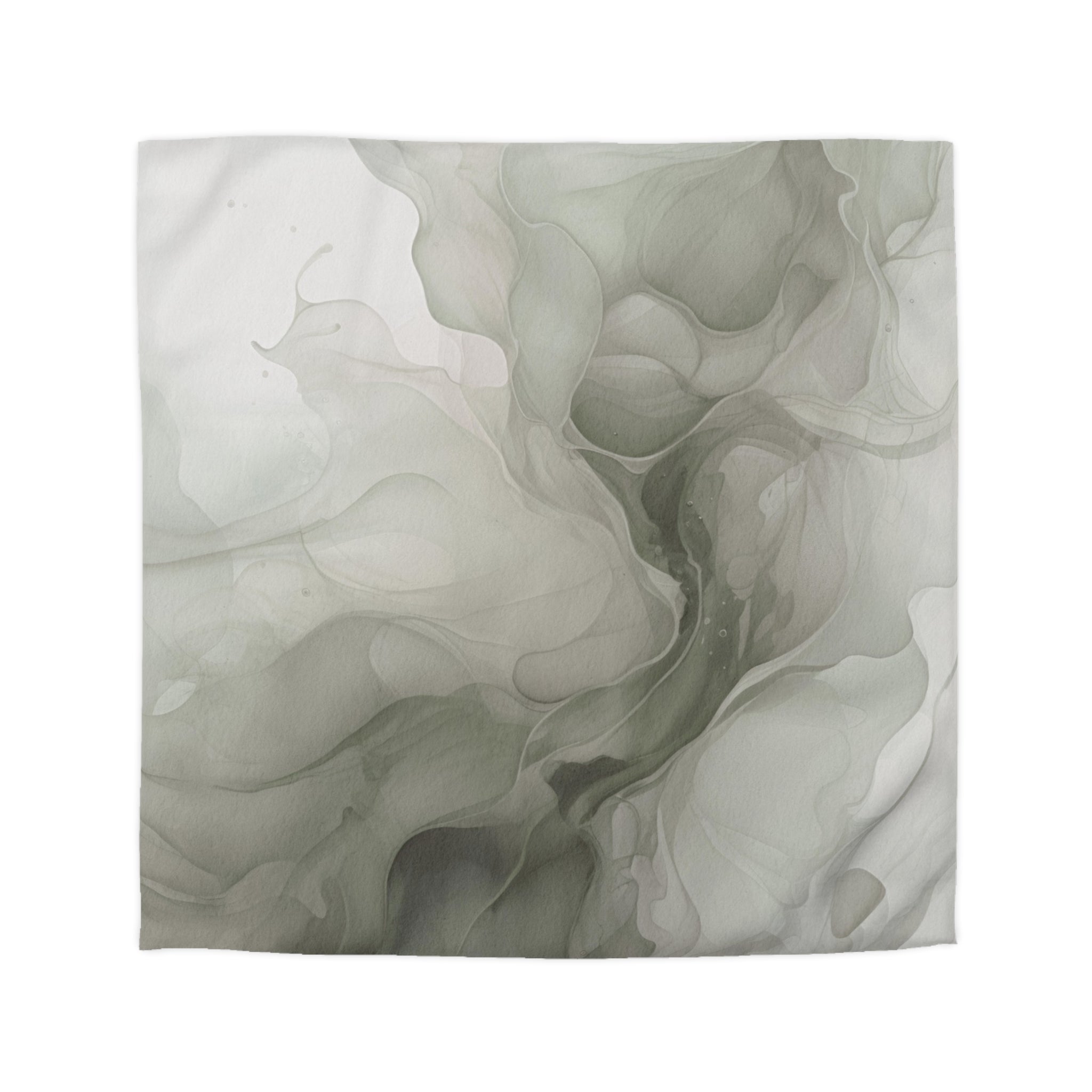 Abstract Watercolor Duvet, Pillow Cover | Sage Green Ombre Bedroom Decor
