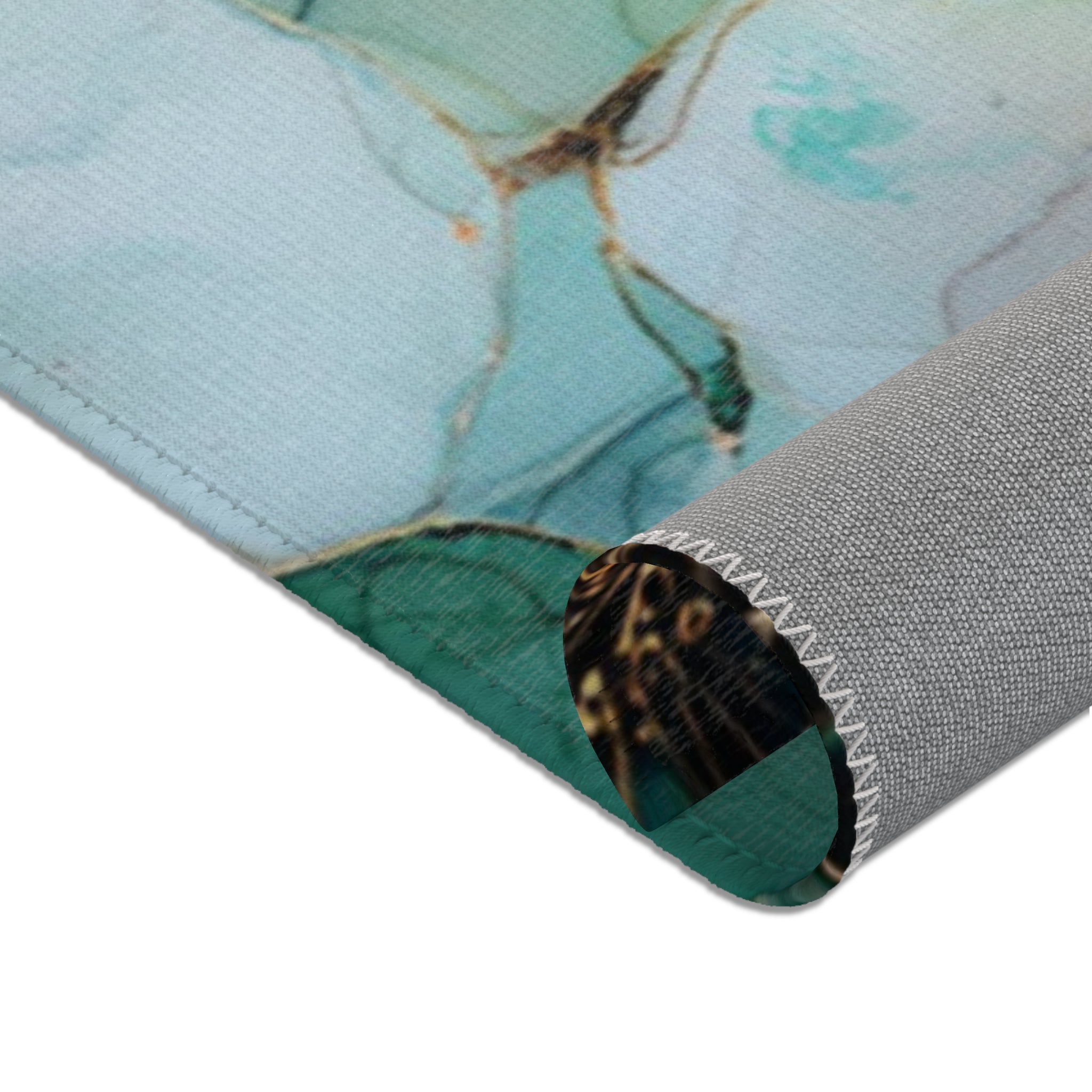 Abstract Area Rug | Floral Green Watercolor Artsy Rug