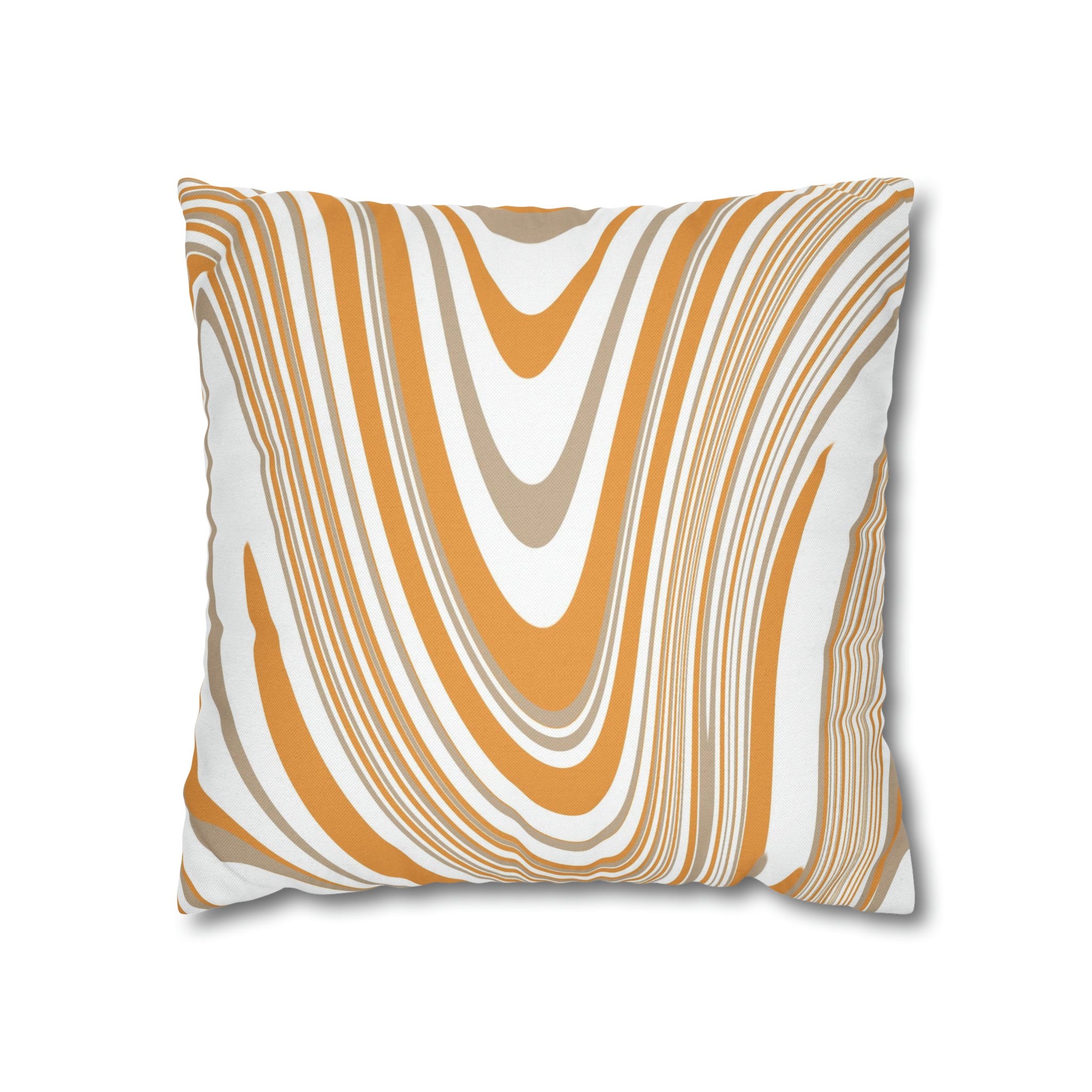Abstract Pillow Cover | Orange Beige White