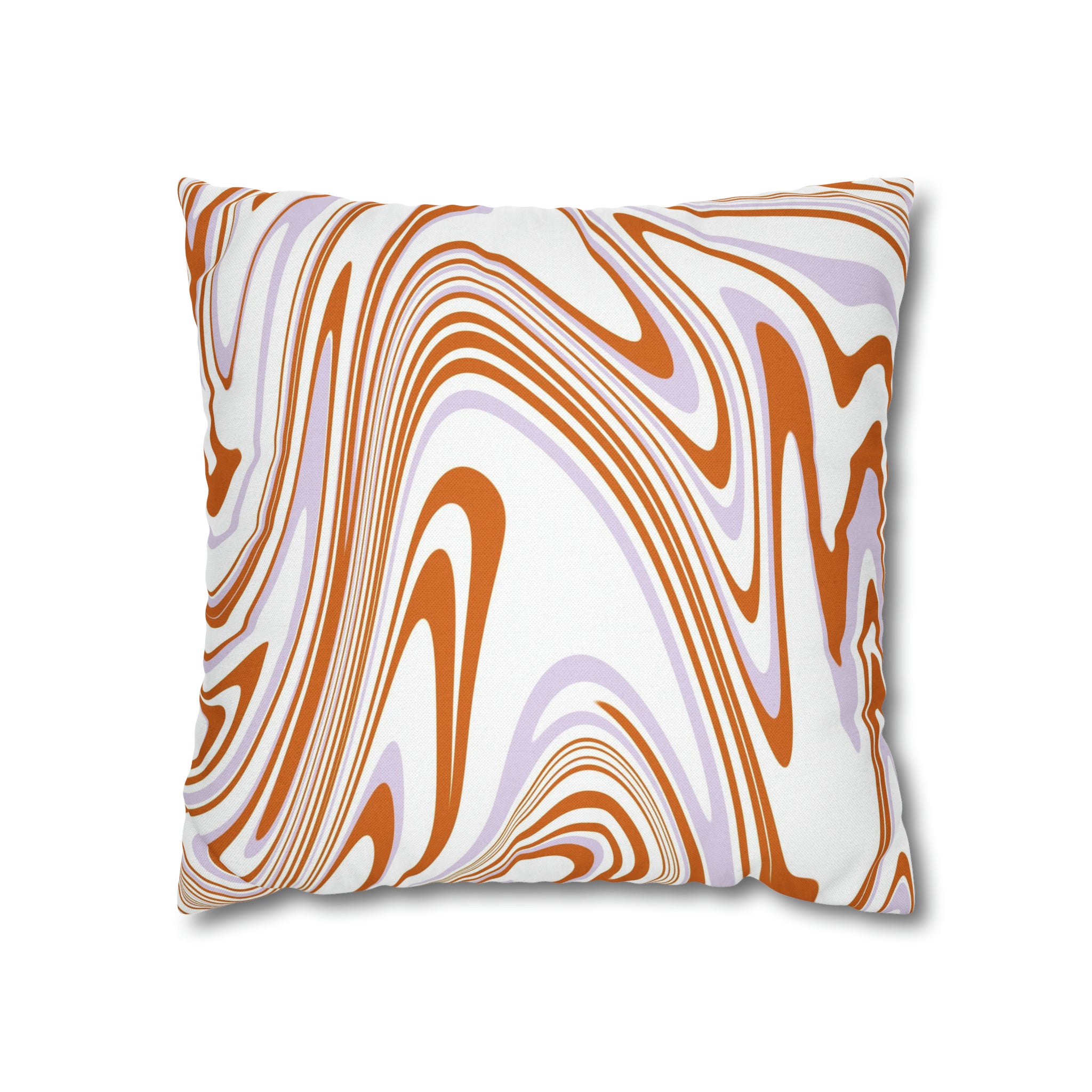 Abstract Pillow Cover | Retro Orange Lavender White