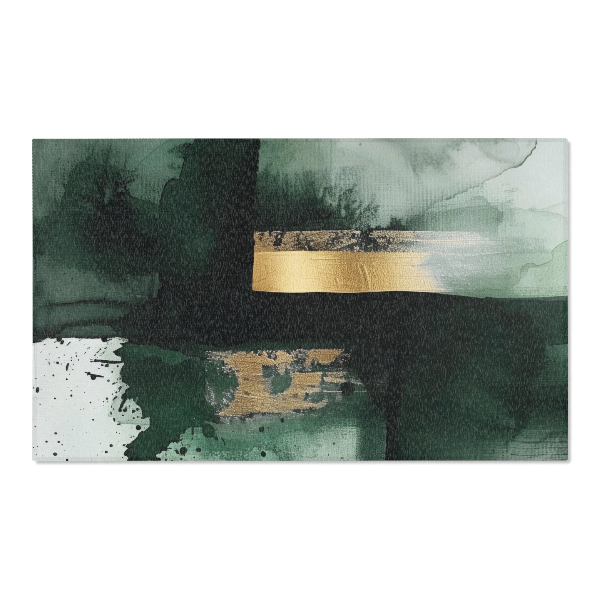 Abstract Large Area Rug | Modern Forest Sage Green Beige Watercolor Rug