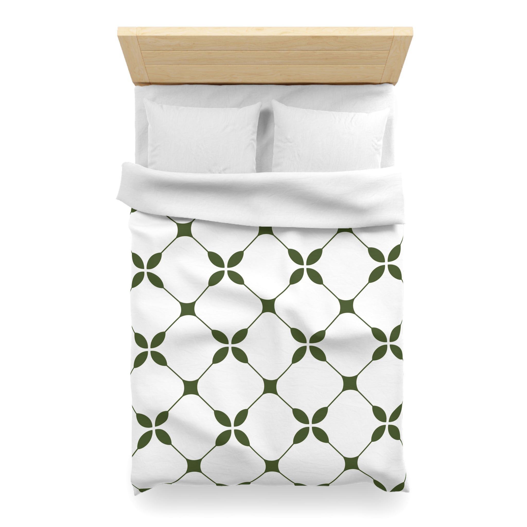 Art Deco Duvet Cover | Green White Bedding Decor | Bedroom Decor