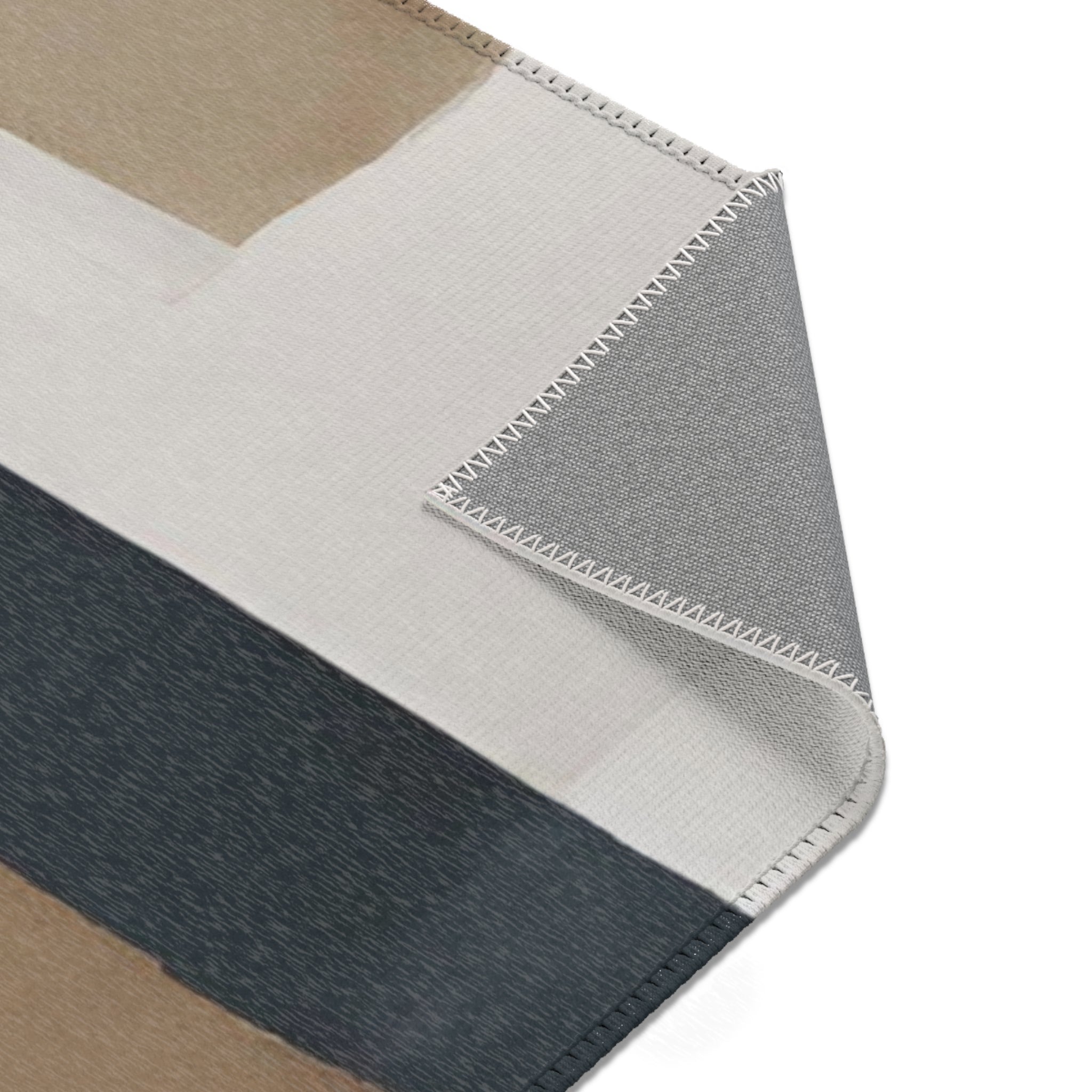 Abstract Large Area Rug | Modern Rug, White Beige, Rust