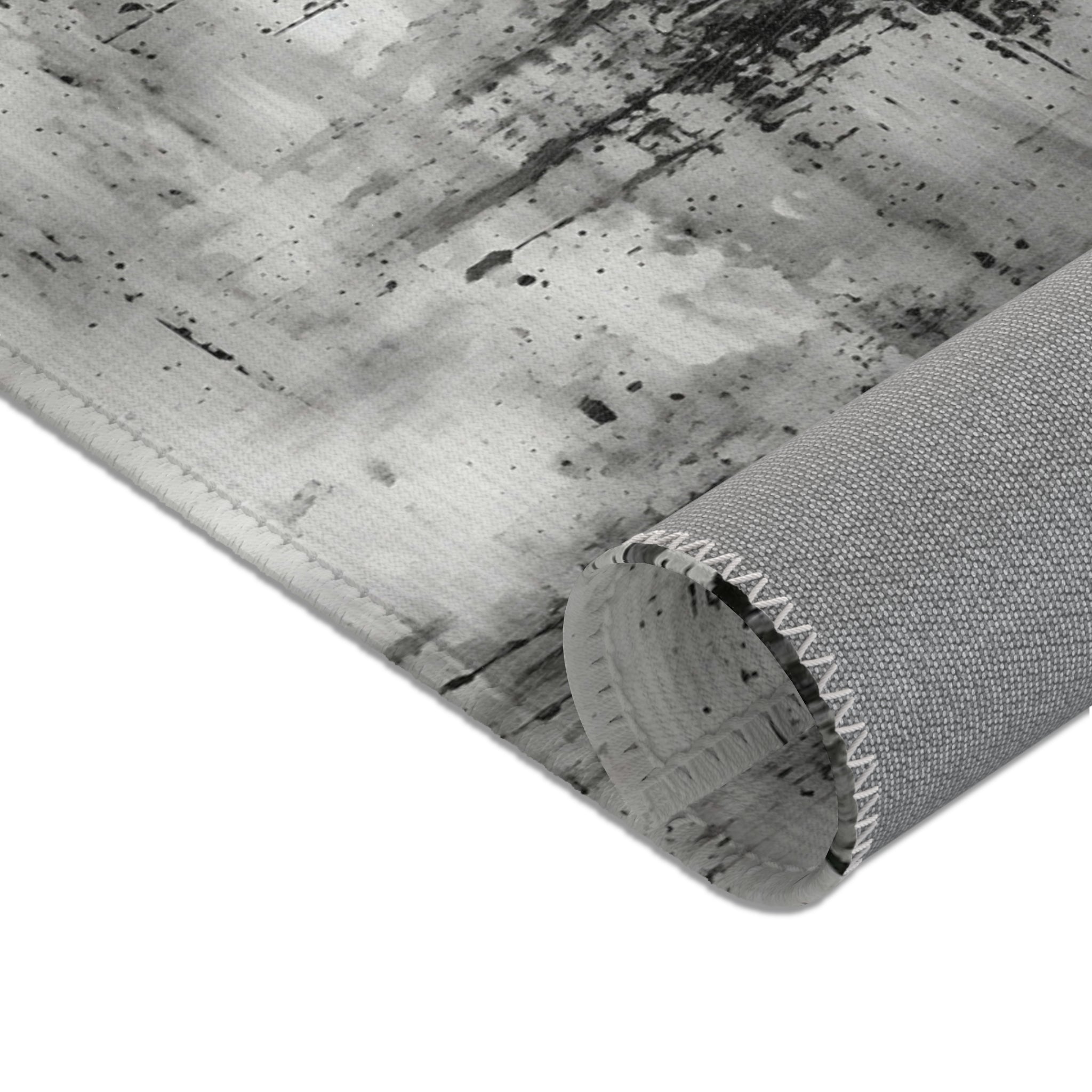 Abstract Ombre Area Rug | Grey Black Watercolor Artsy Rug