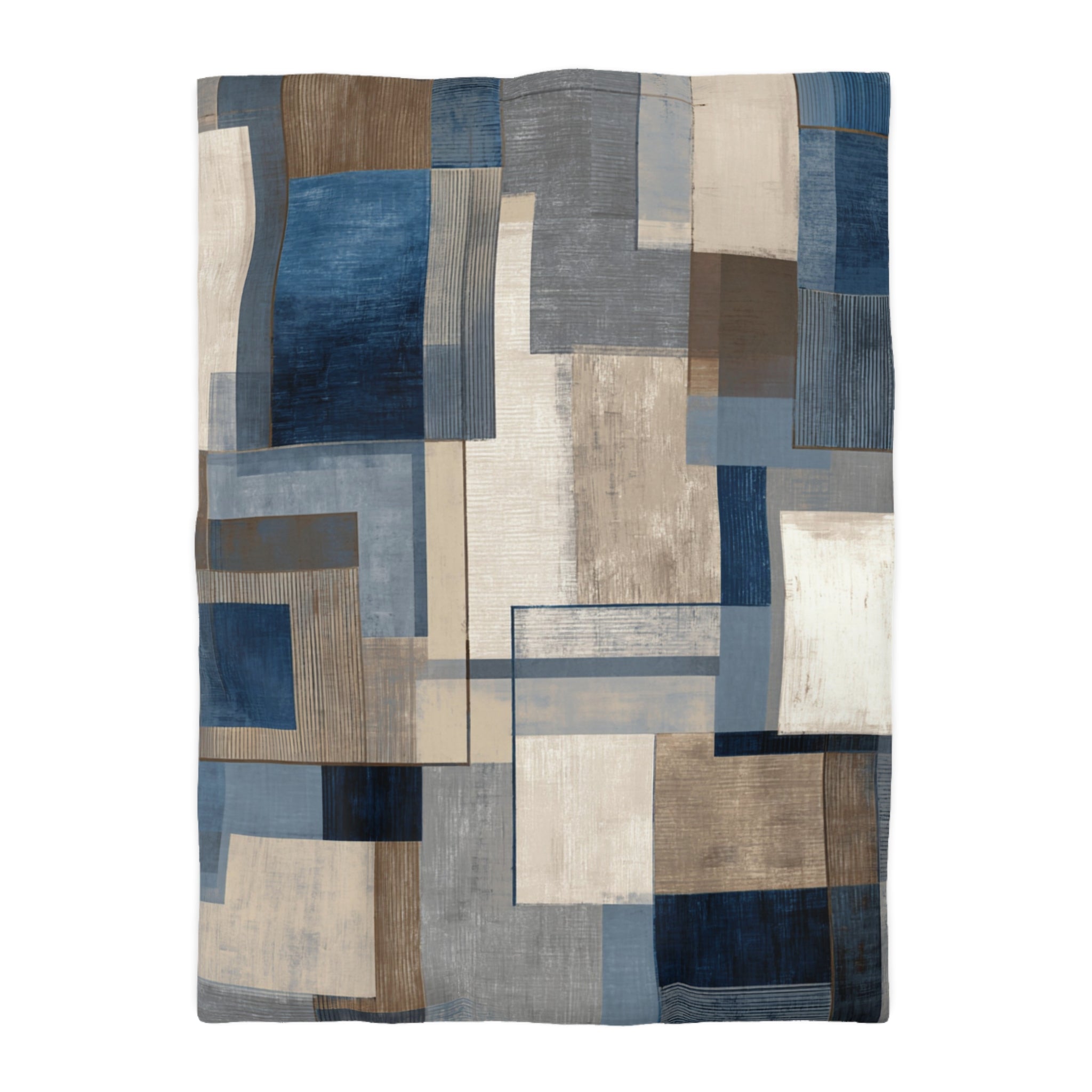 Geometric Duvet, Pillow Cover | Blue Beige Bedroom Decor