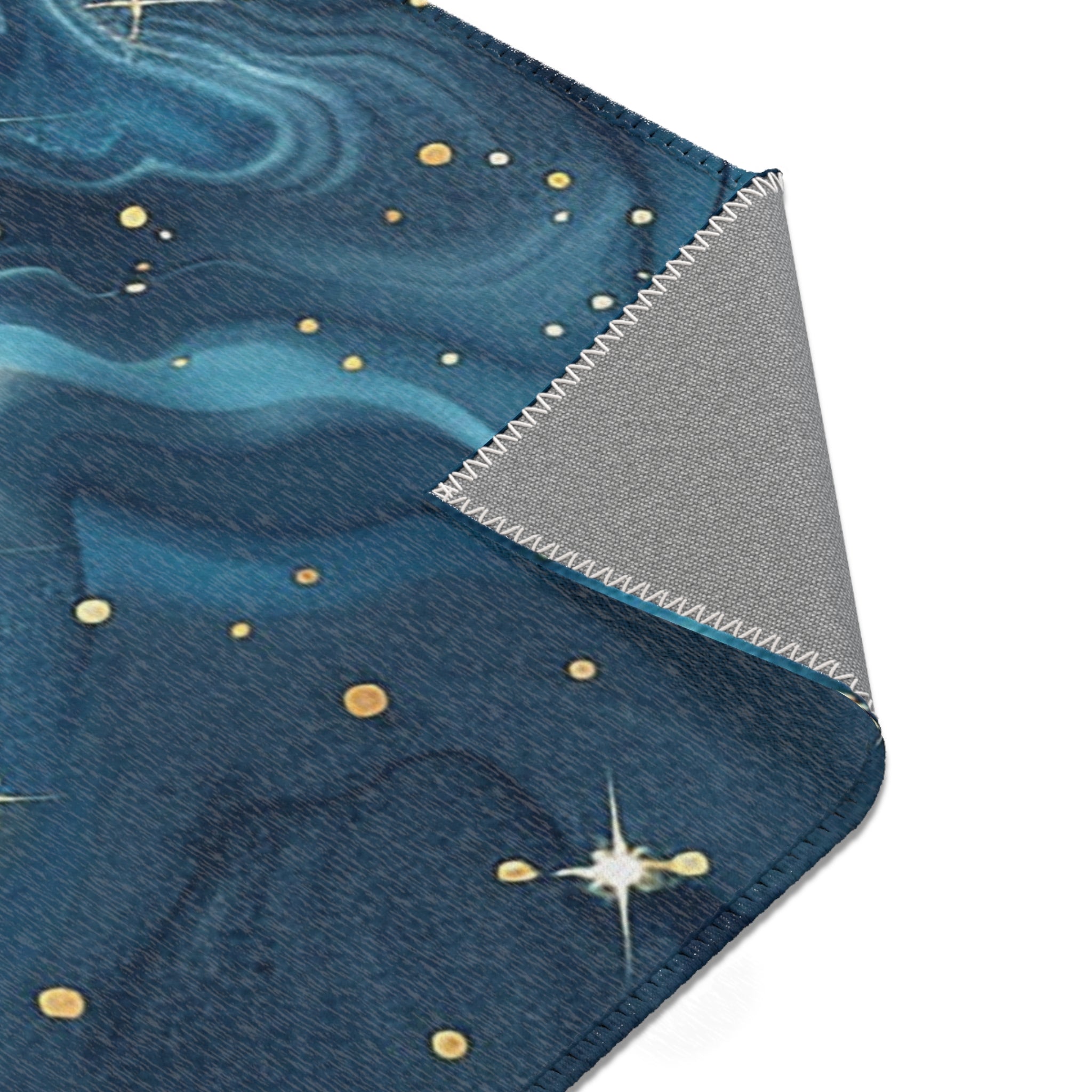 Abstract Area Rug | Celestial Sky Blue Whimsical Watercolor