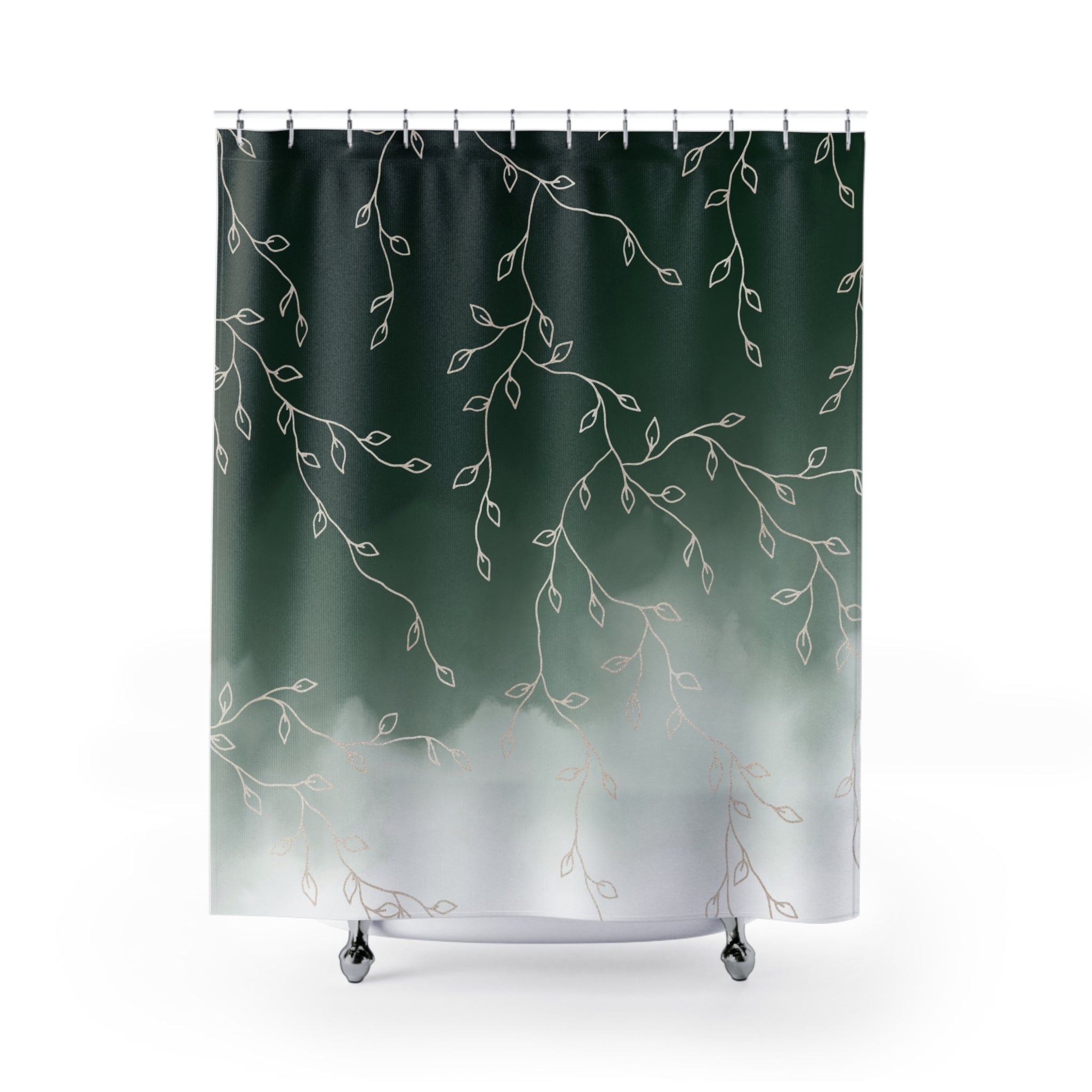 Green Shower Curtain | Ombre, Hygge Leaves
