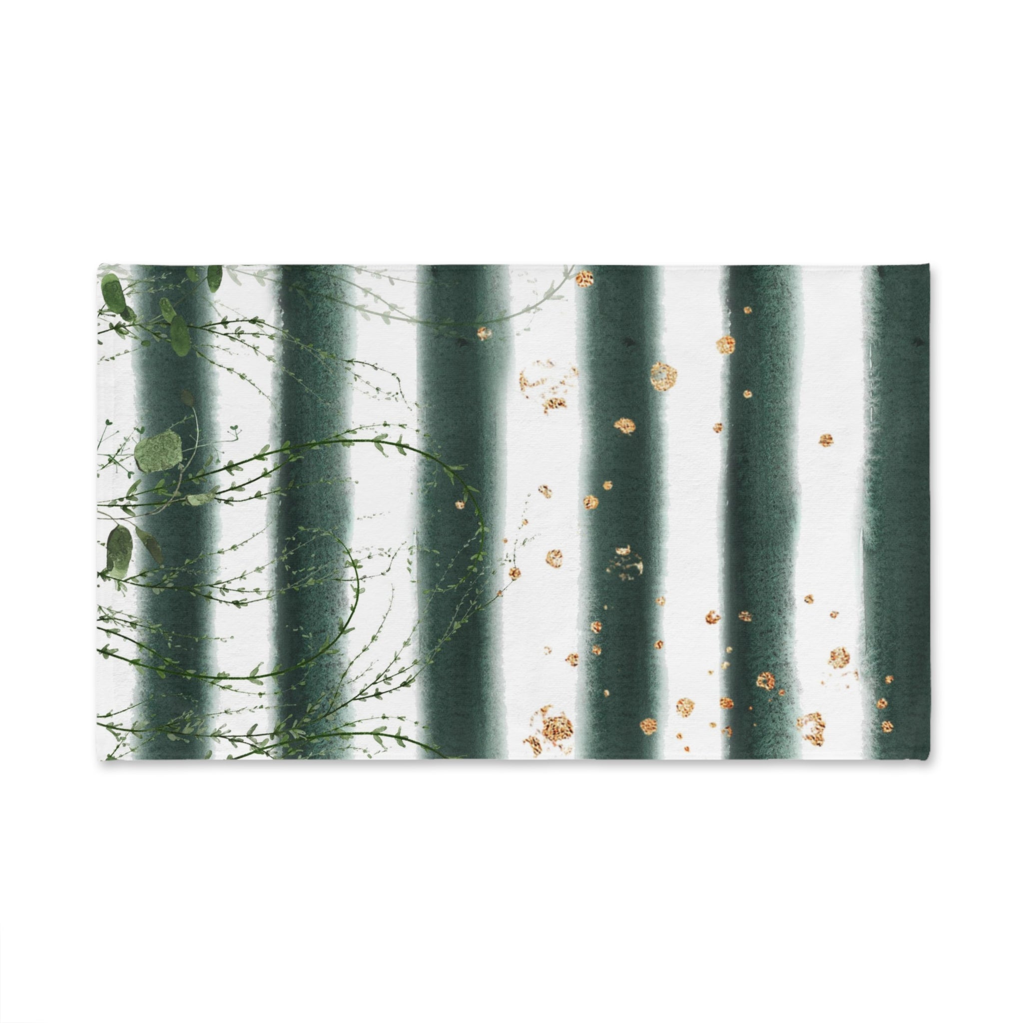 Floral Boho Kitchen, Bath Hand Towel | White Sage Green Leaves