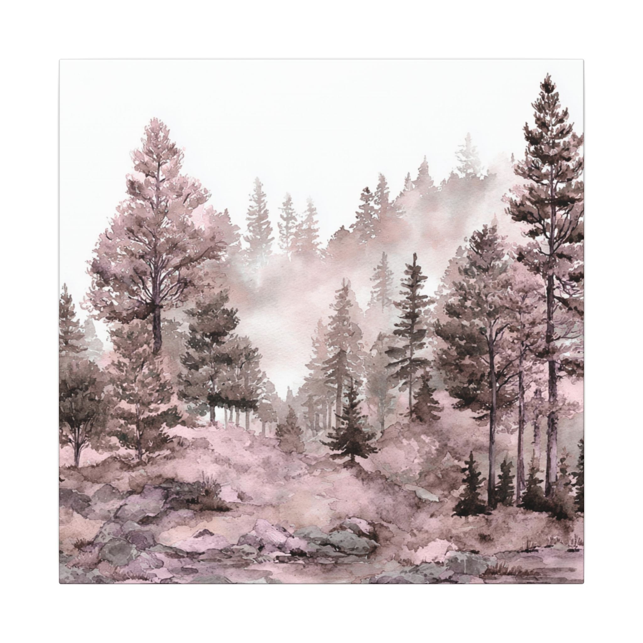 Canvas Wall Art | Pink Nature, Forest Wall Artwork