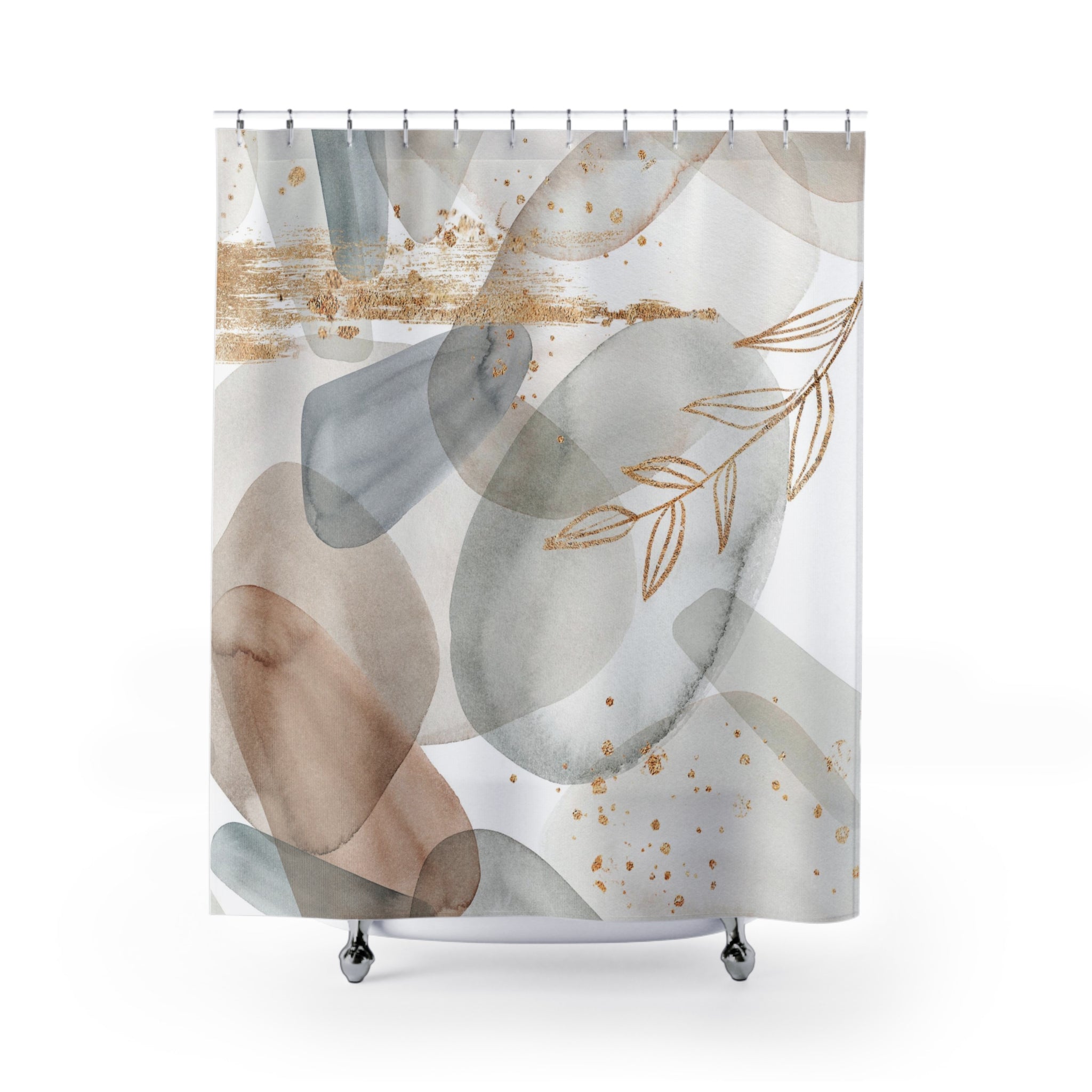 modern boho fabric shower curtain