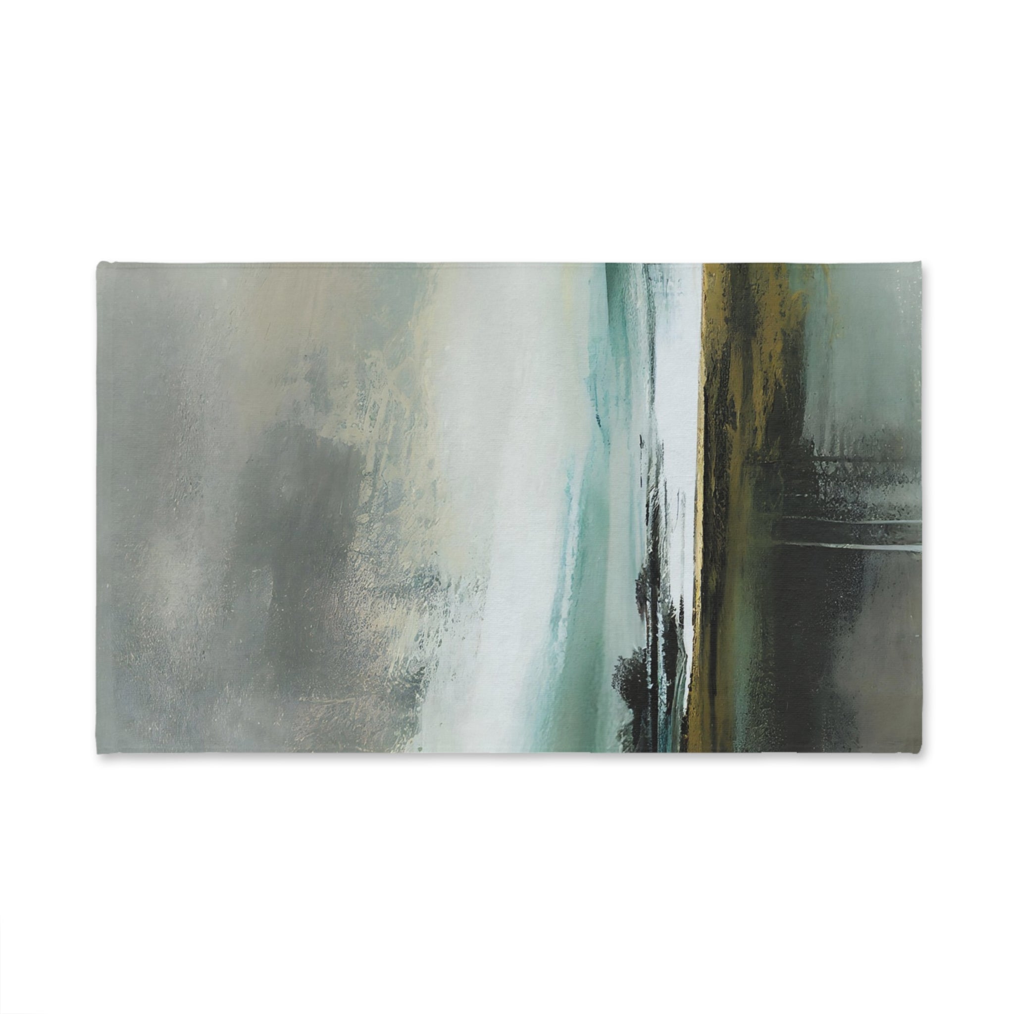 Kitchen, Bath Hand Towel | Abstract Landscape, Grey Teal Green