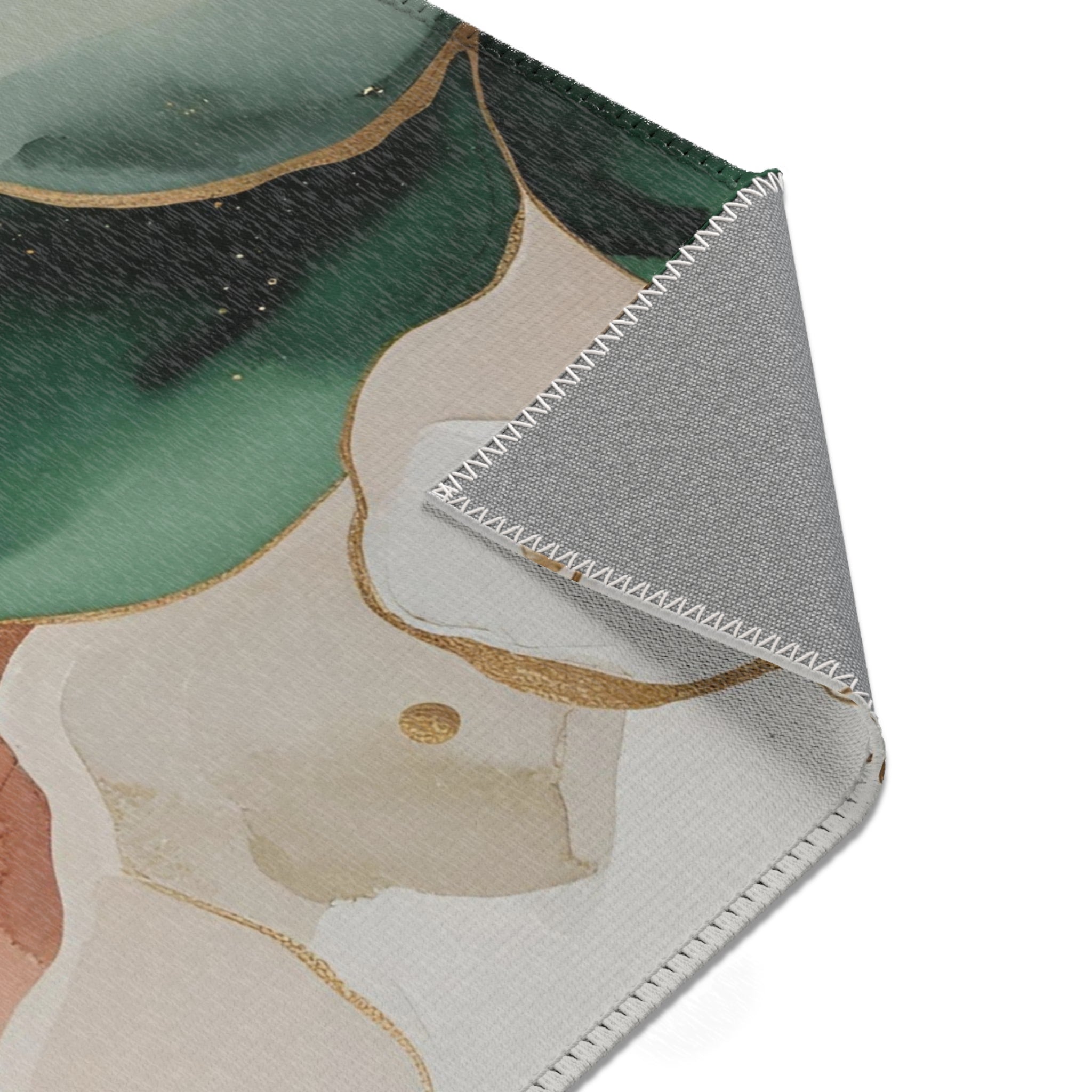 Abstract Area Rug | Sage Green, Blush Pink Ivory White Watercolor