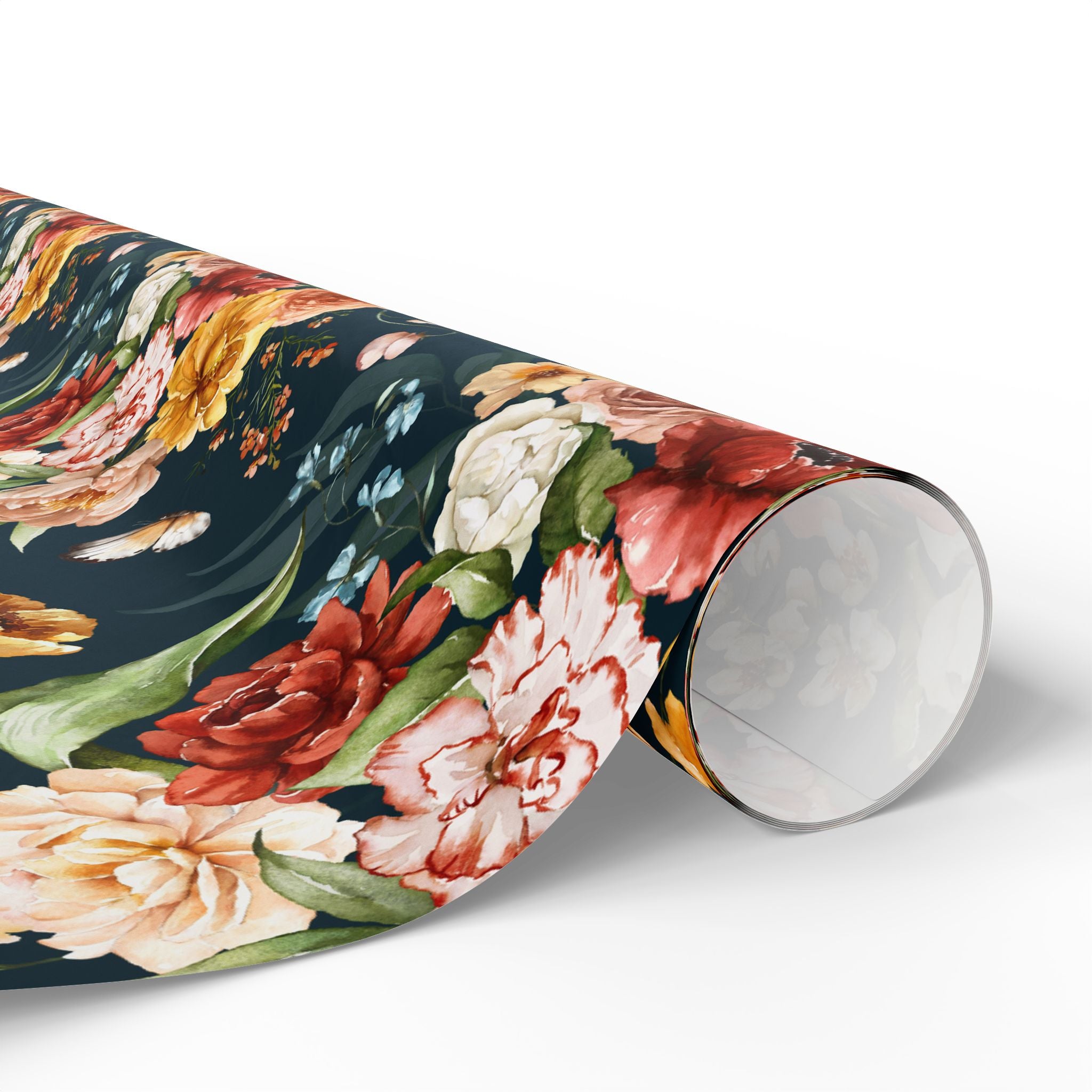 Dark Floral Wrapping Paper | Garden Wildflowers