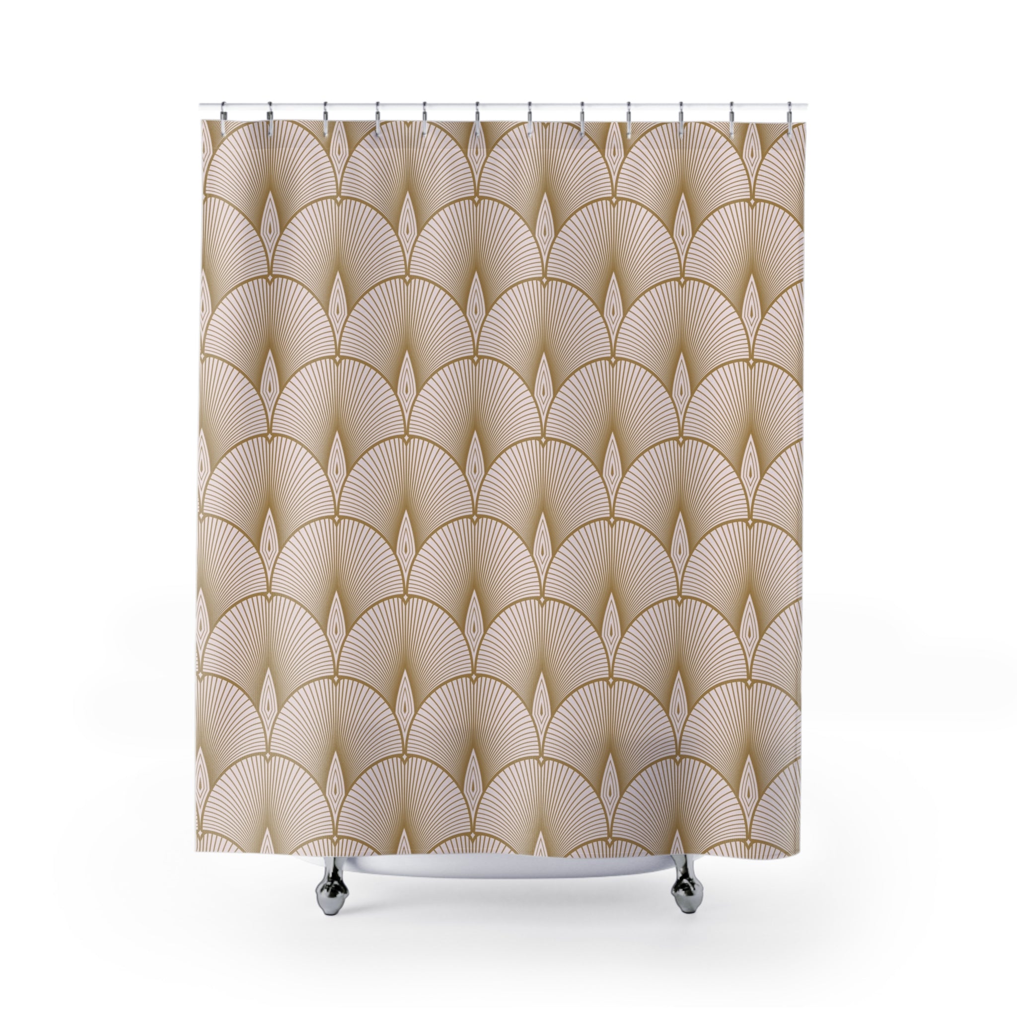 Art Nouveau Shower Curtain | Beige Retro Decor