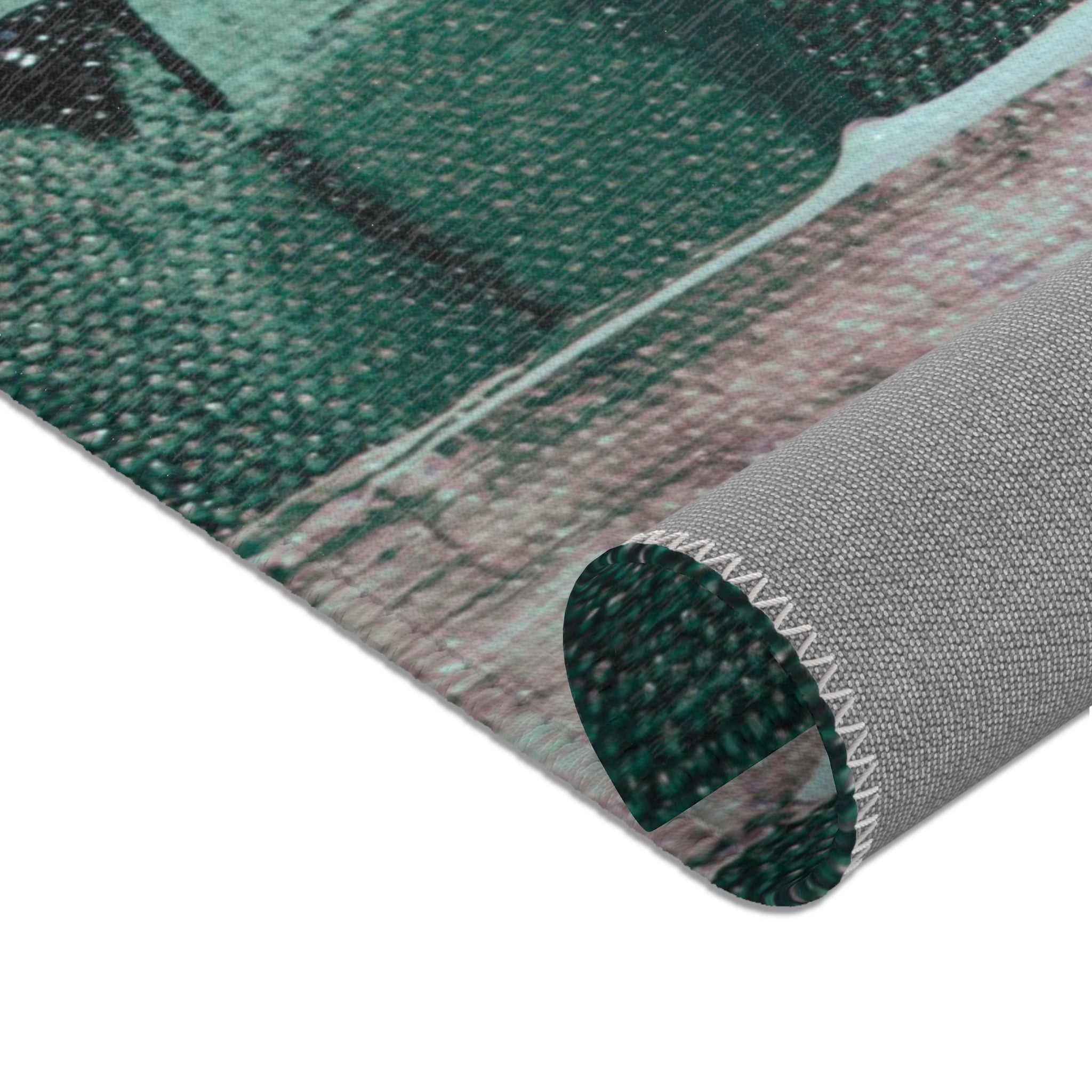 Abstract Area Rug | Teal Green Watercolor