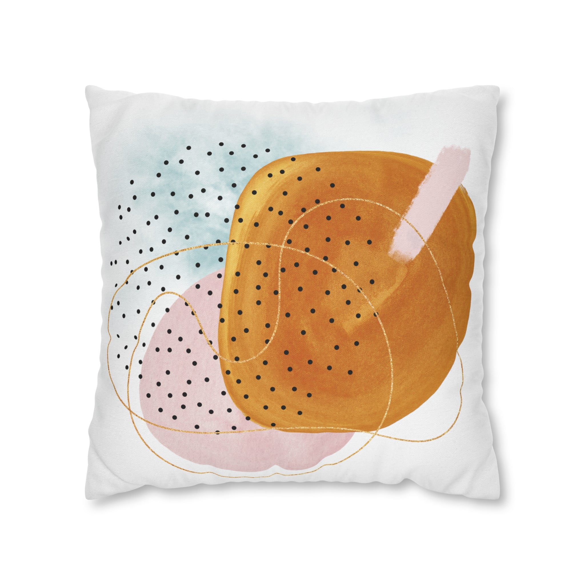 Abstract Pillow Cover | Burnt Orange Blush Pink White Blue