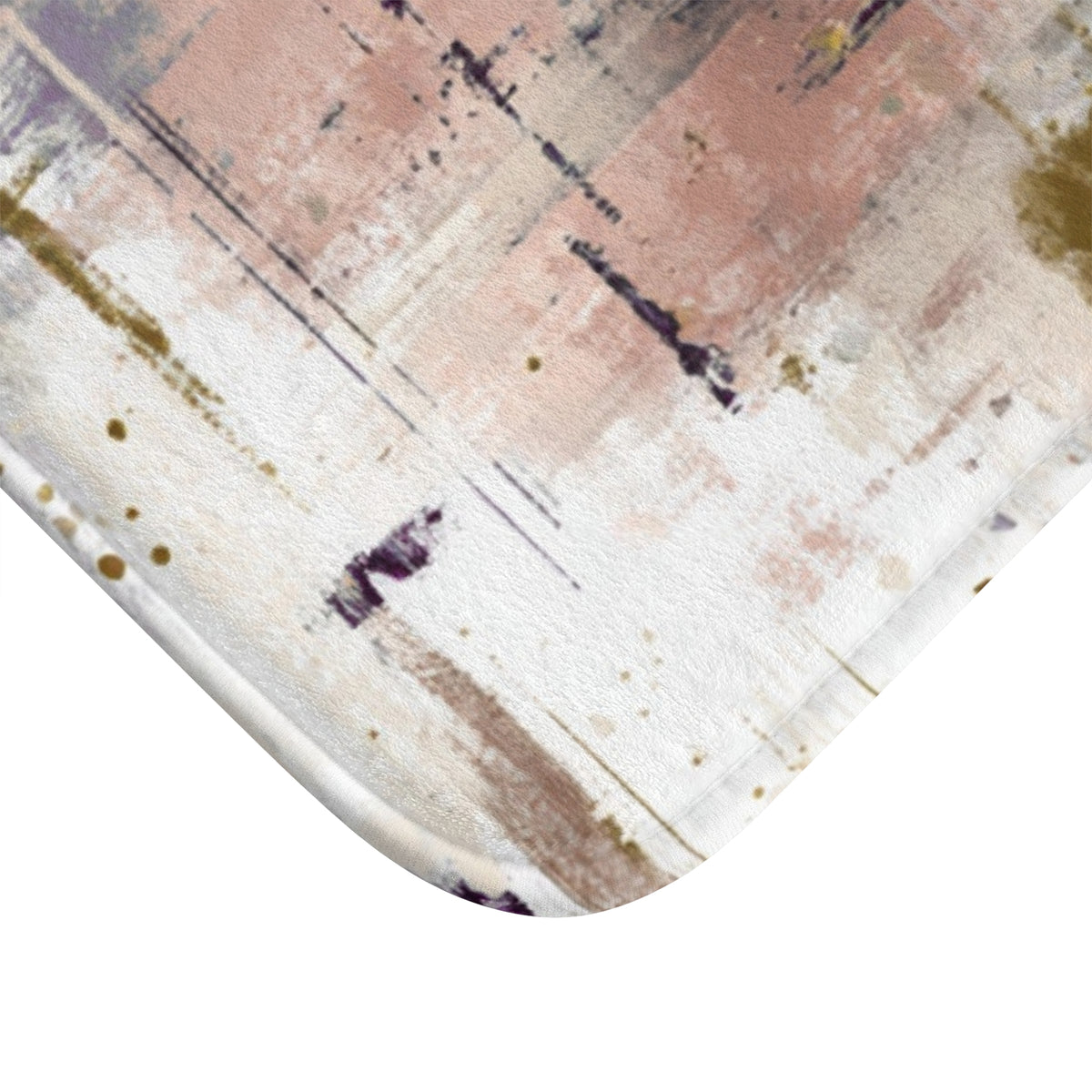 Plum Blush Brushstroke Abstract Bath Mat, Modern Bathroom Rug