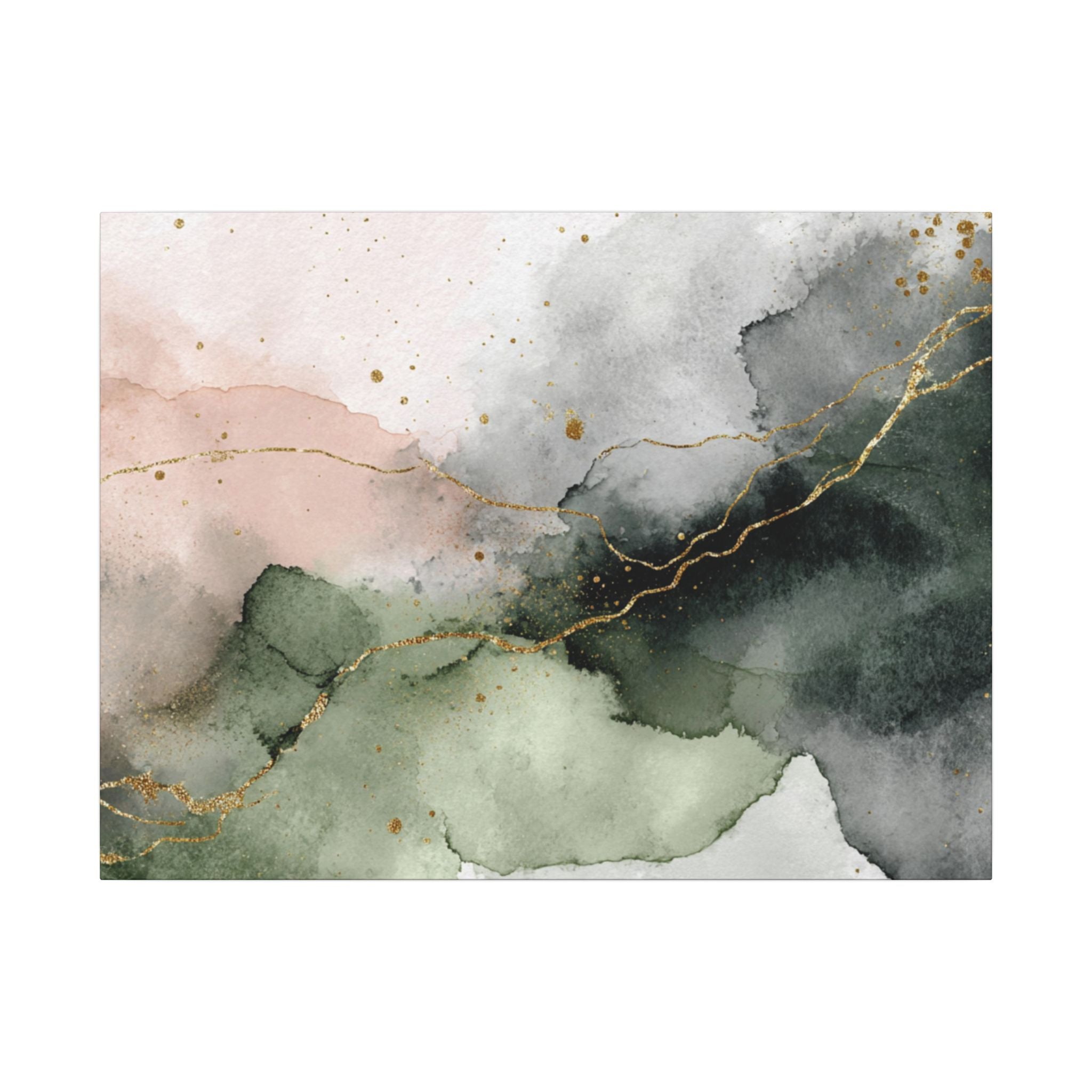 Abstract Neutral Wall Art Print | Boho Earthy Home Decor | Green, Blush Pink Modern Organic Art