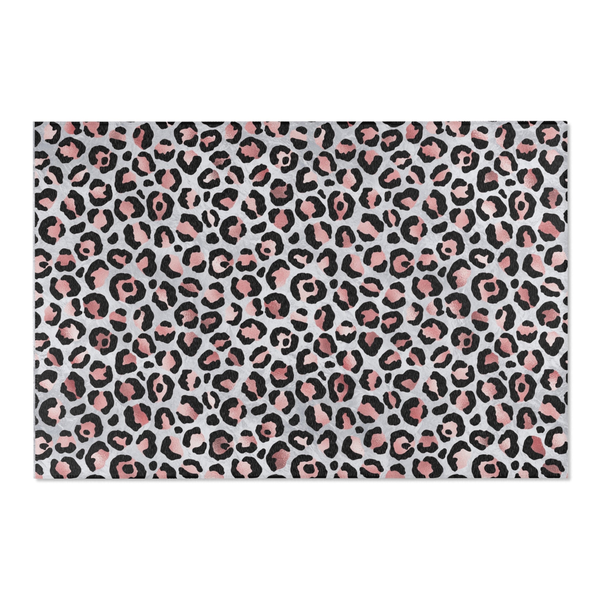 Large Area Rug | Grey Pink Black Animal Print
