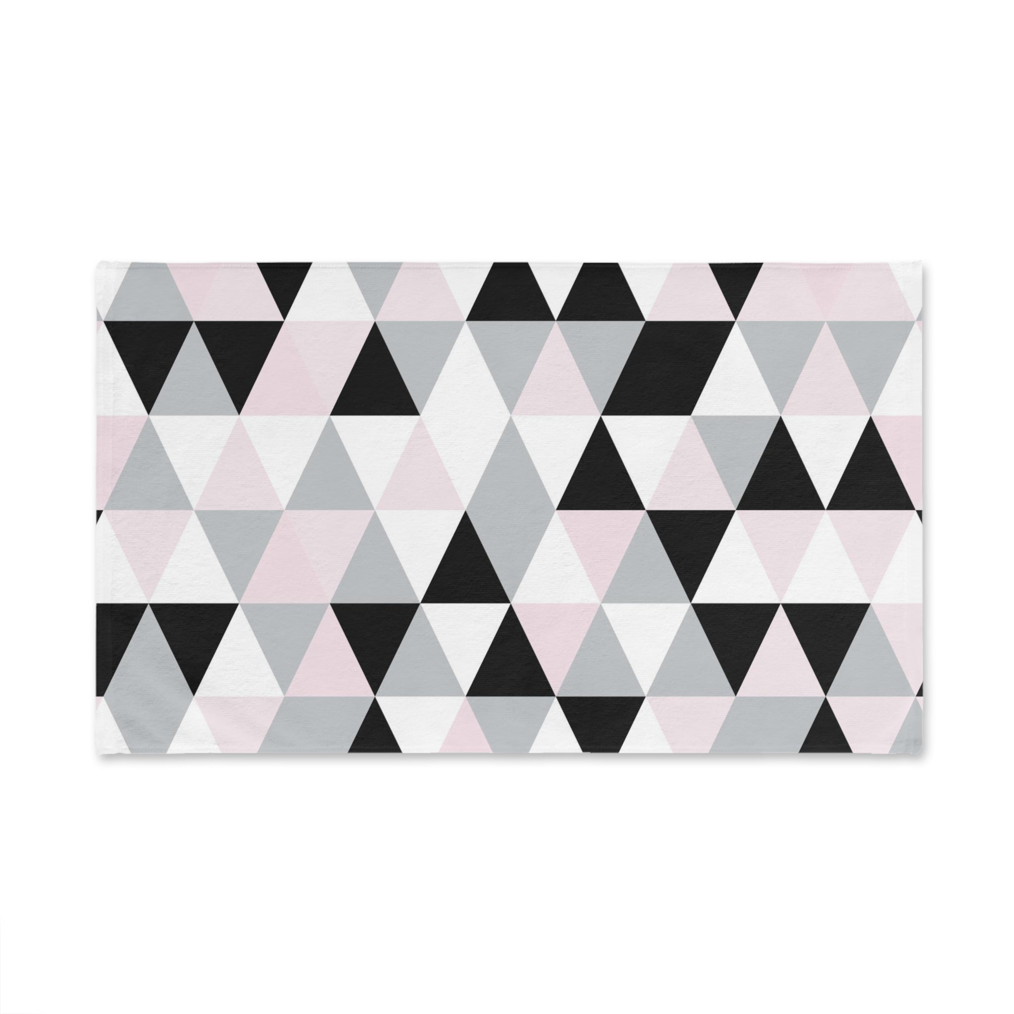 Kitchen, Bath Hand Towel | Black Gray Pink White Geometric