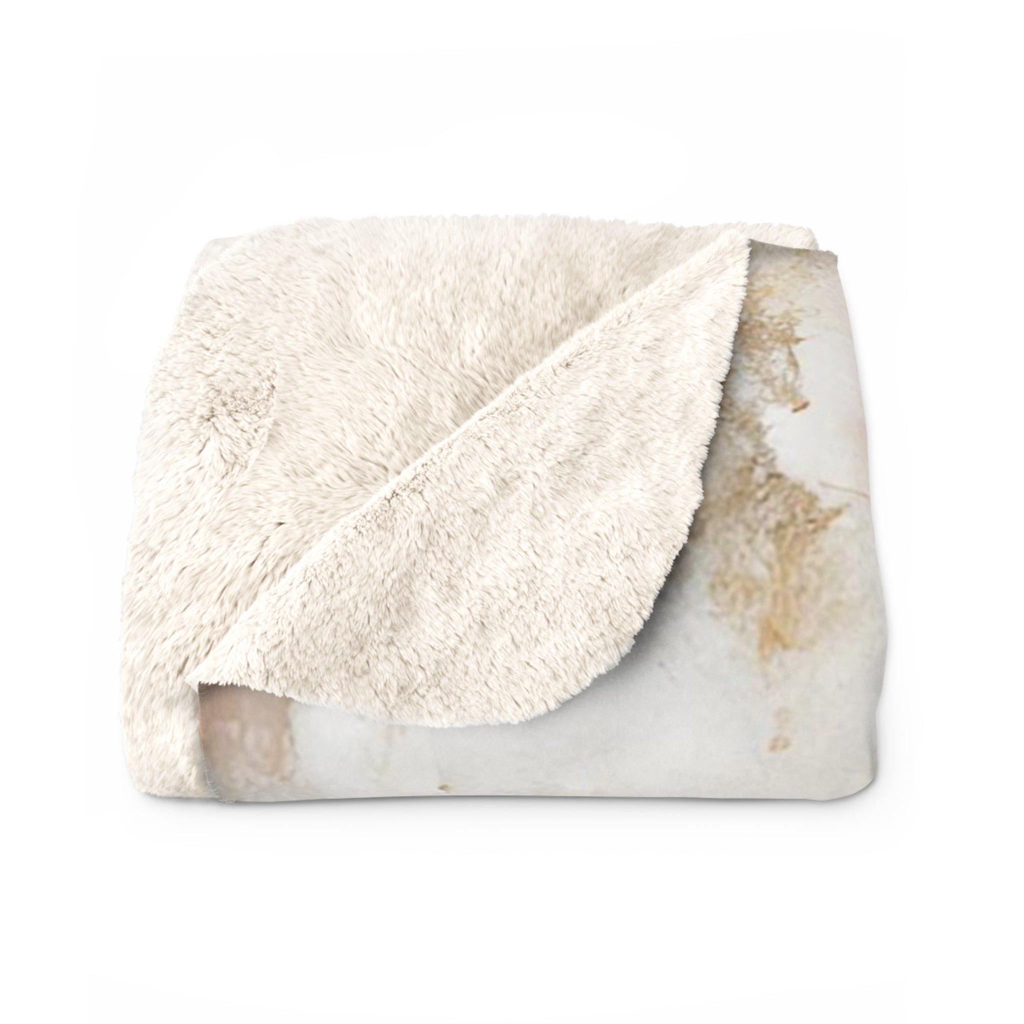 Abstract Boho Couch Throw Blanket | Beige Rust, blue White