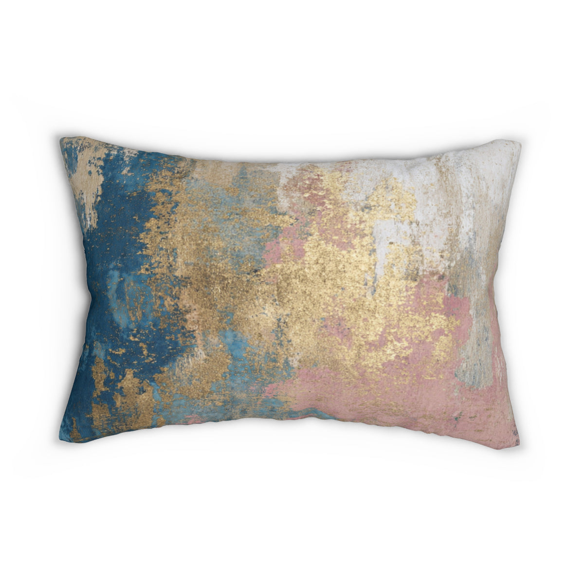Teal Blush Ochre Abstract Lumbar Pillow 14x20, Textured Accent Pillow
