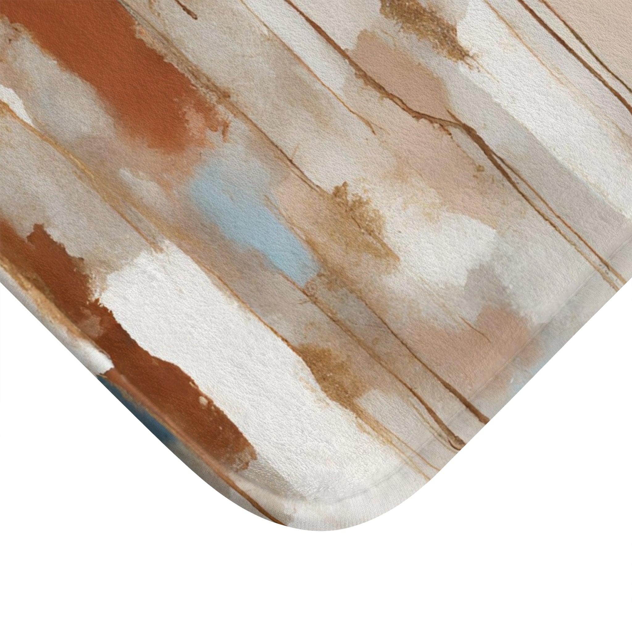 Abstract Bath Mat | White Blush Blue, Beige Rust Grey Kitchen Mat