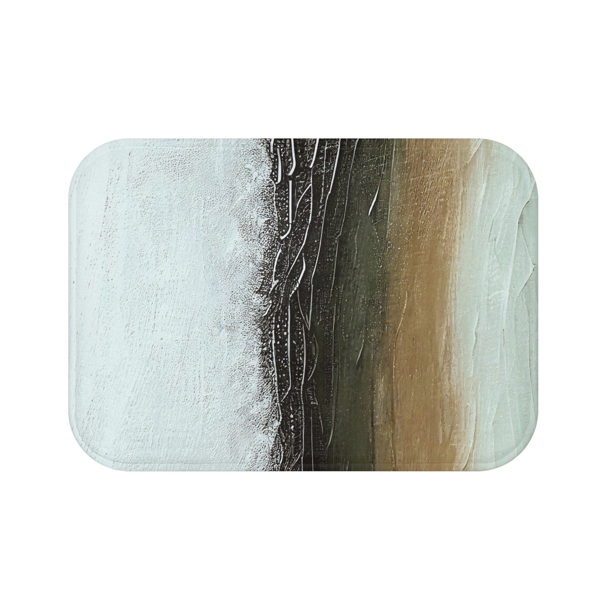 Abstract Bath, Kitchen Mat | Modern Ombre, Blue Beige, Grey