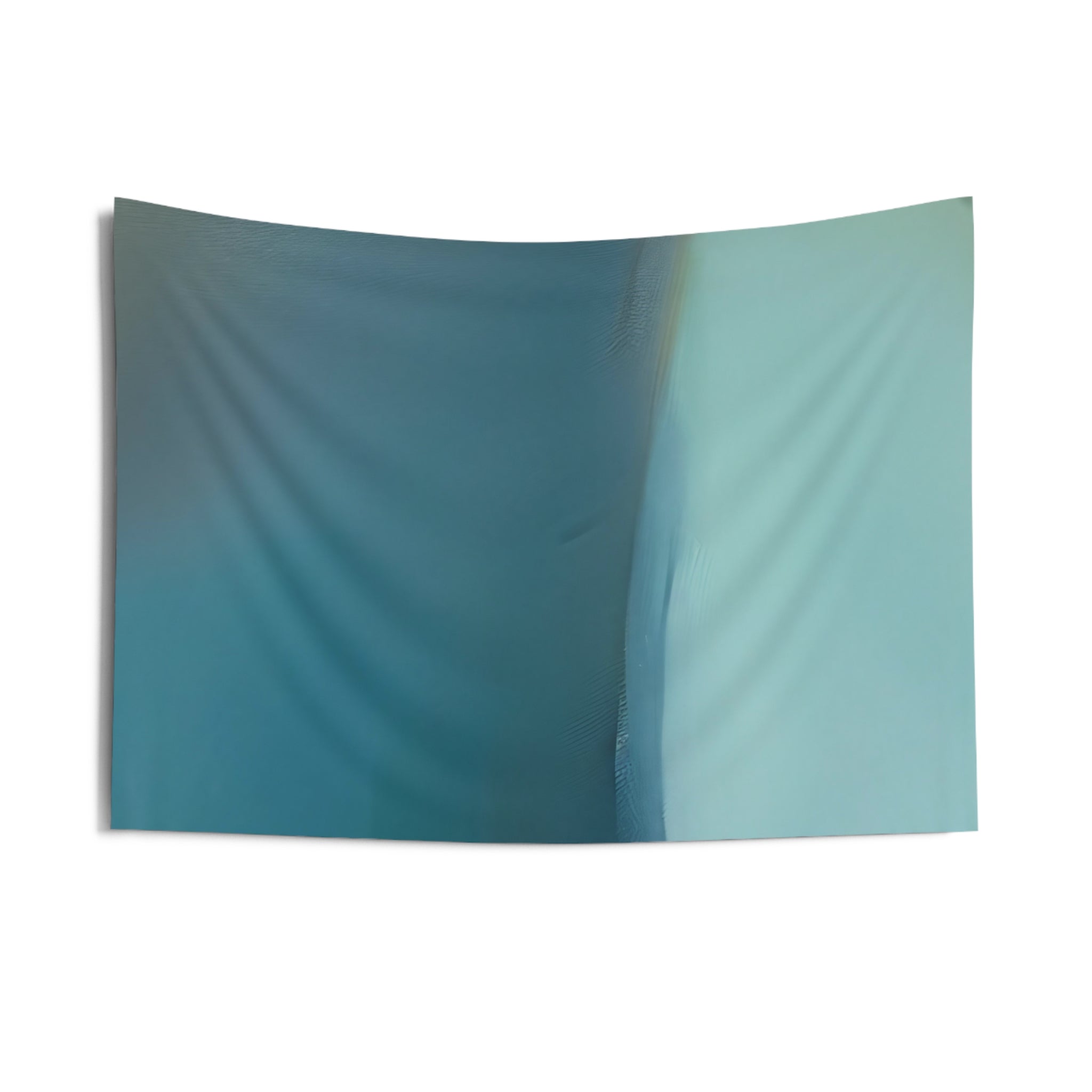 Abstract Wall Hanging Fabric Tapestry; Teal Blue Watercolor