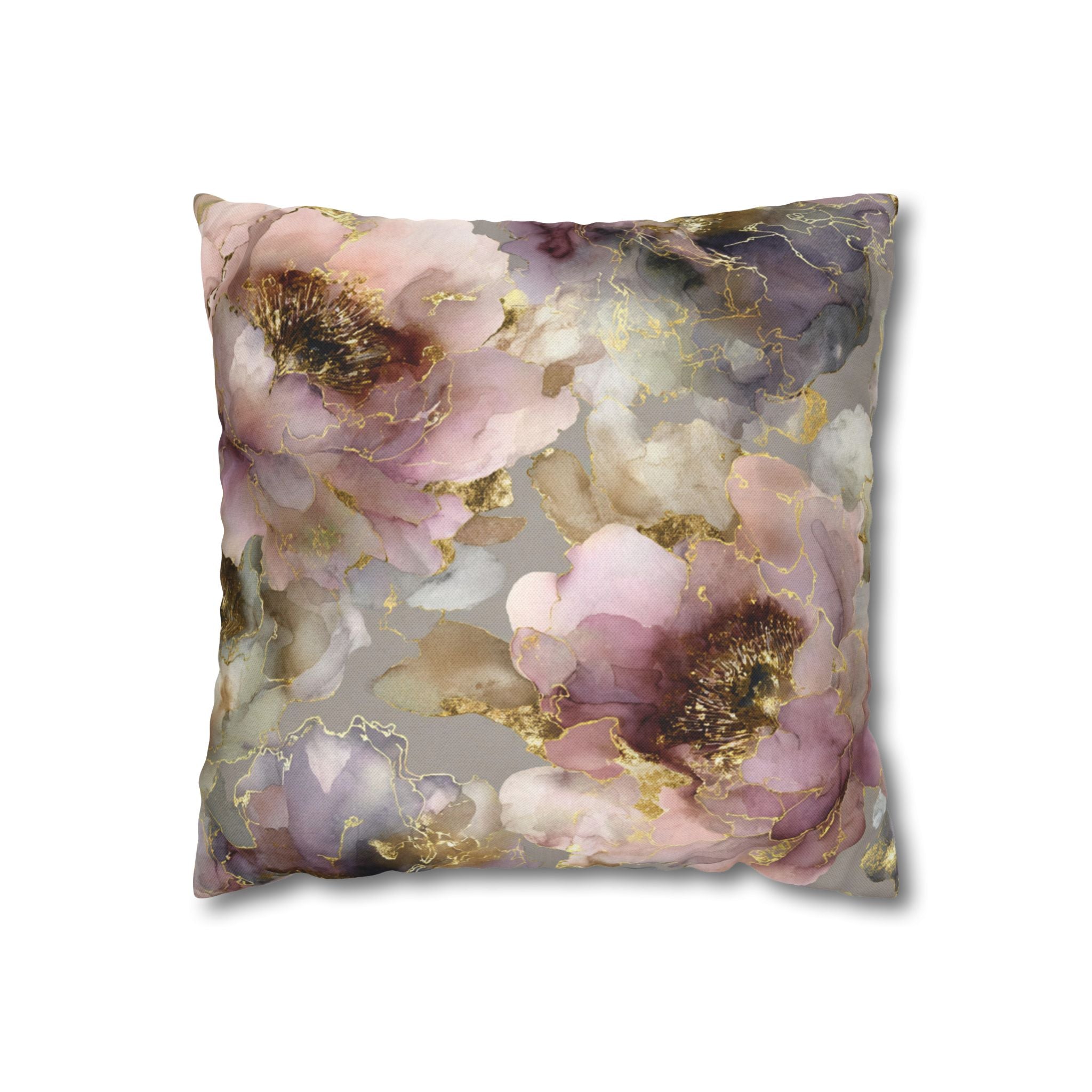 Botanical Watercolor Throw Pillow Cover | Mauve Blossom