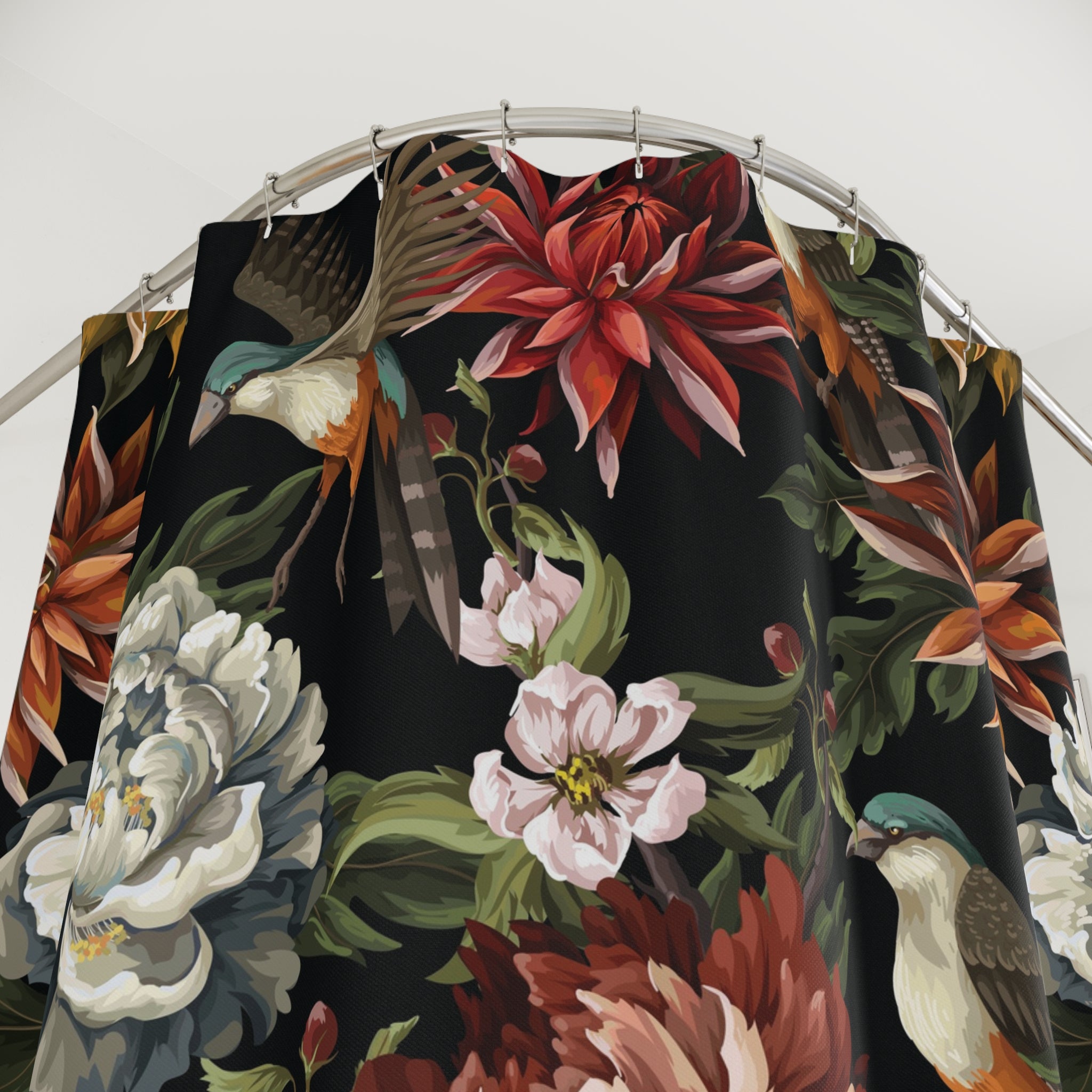 Floral Shower Curtain | Moody Forest Bathroom Decor