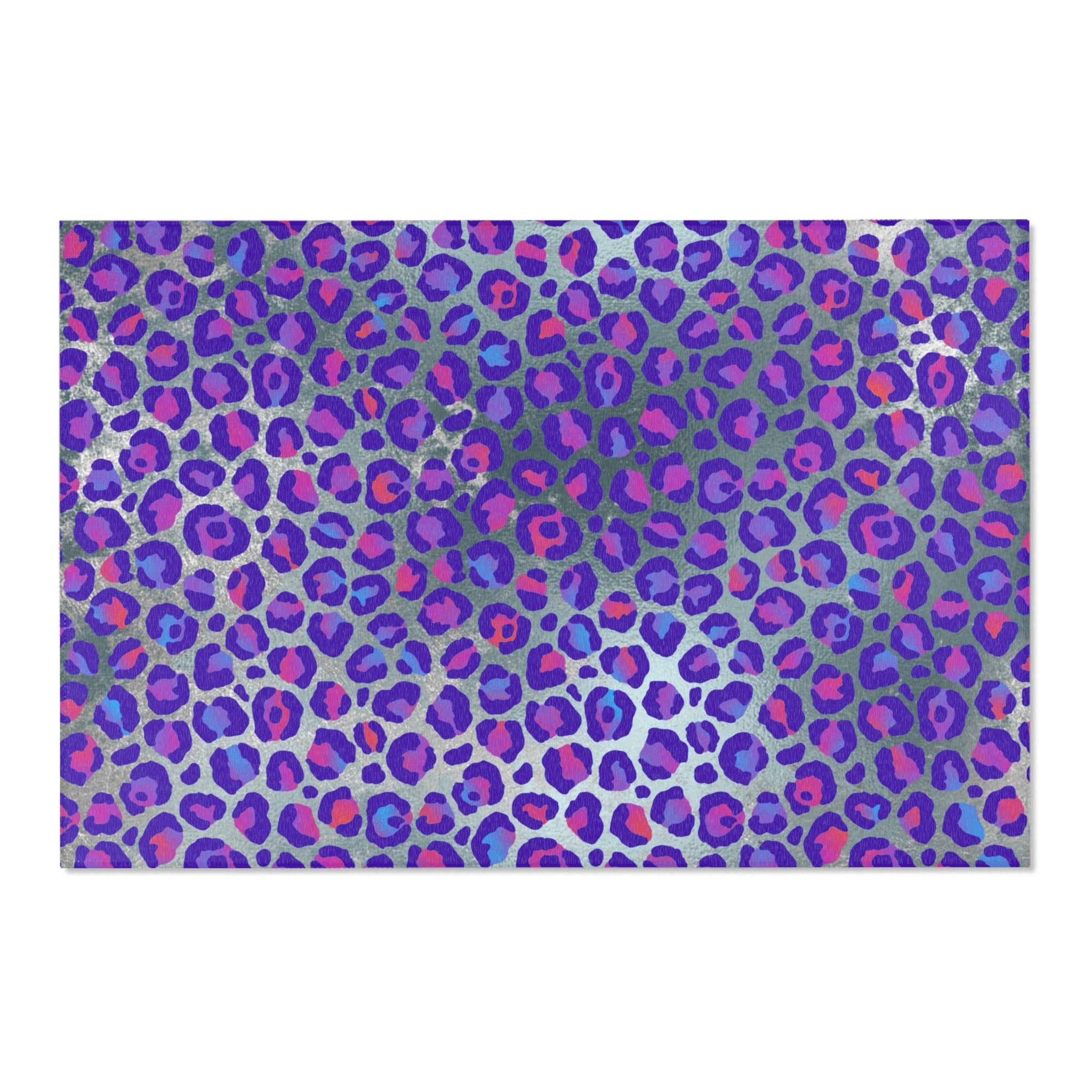 Colorful Large Area Rug | Purple Pink Blue Animal Print