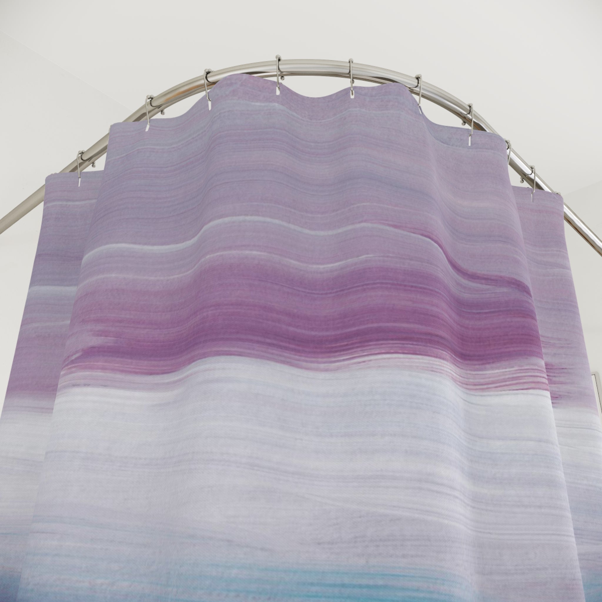 Blue Lilac Watercolor Aesthetic Shower Curtain | Modern Abstract Ombre