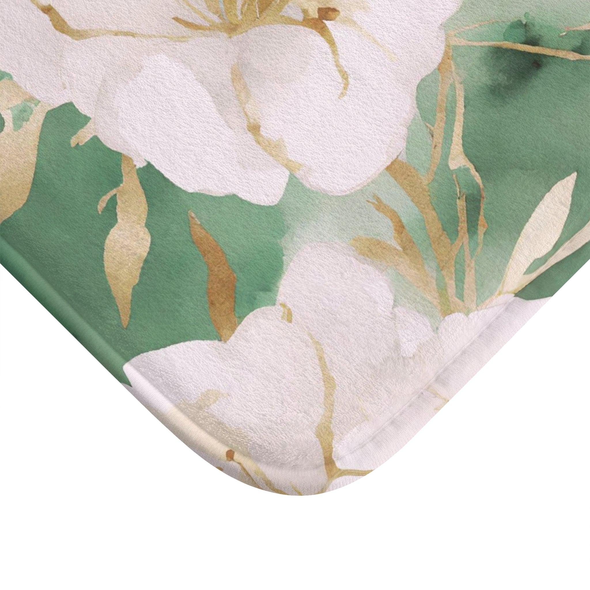 Boho Floral Bath, Kitchen Floor Mat | Sage Green Muted Gold, Blush Pink