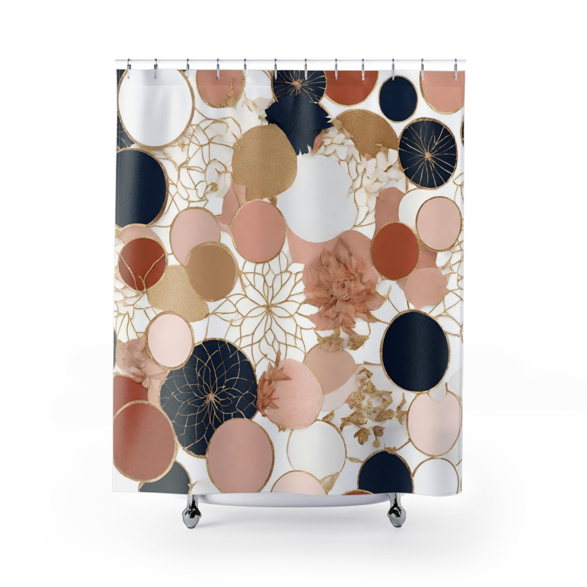 modern boho fabric shower curtain
