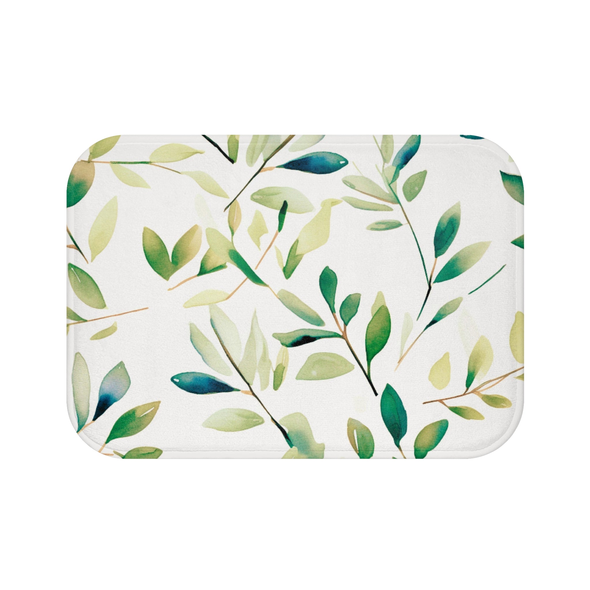 Floral Bath, Kitchen Mat | Floral, Sage Green, White Eucalyptus