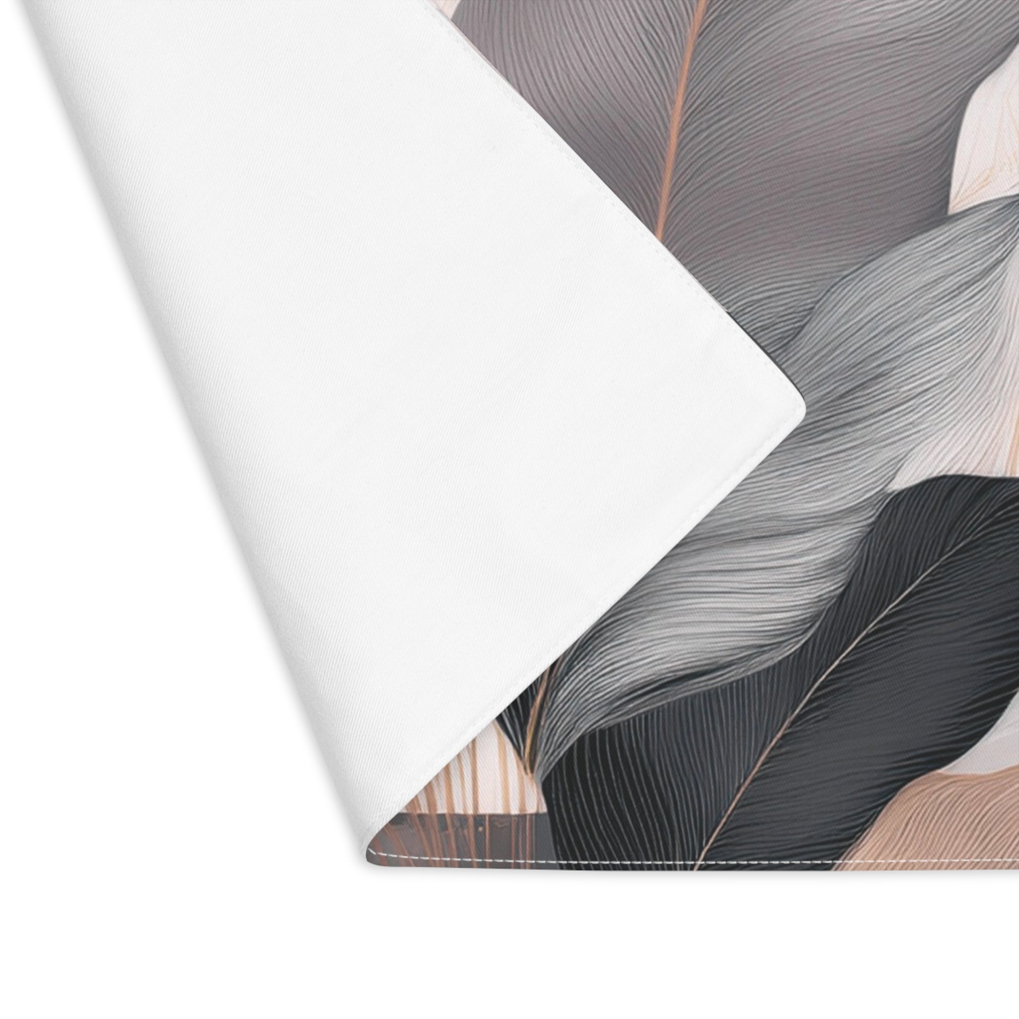 Placemat - Floral Dining Table Placemats, Watercolor Black Grey Beige